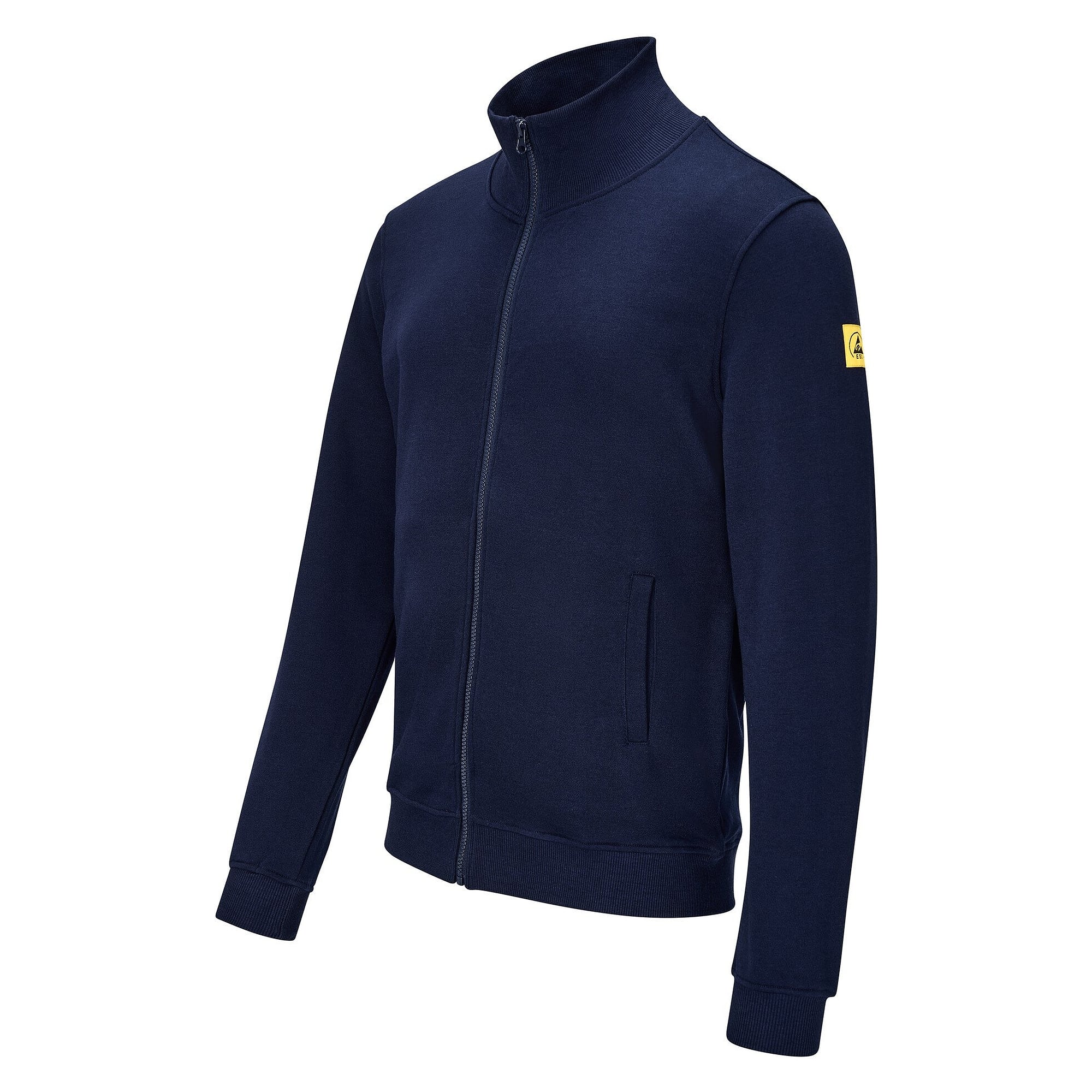 Veste sweat ESD zippée, 300 g/m², 10 % carbone, unisexe, bleu marine, taille S - Safeguard SG-SJ-MB-300-L40