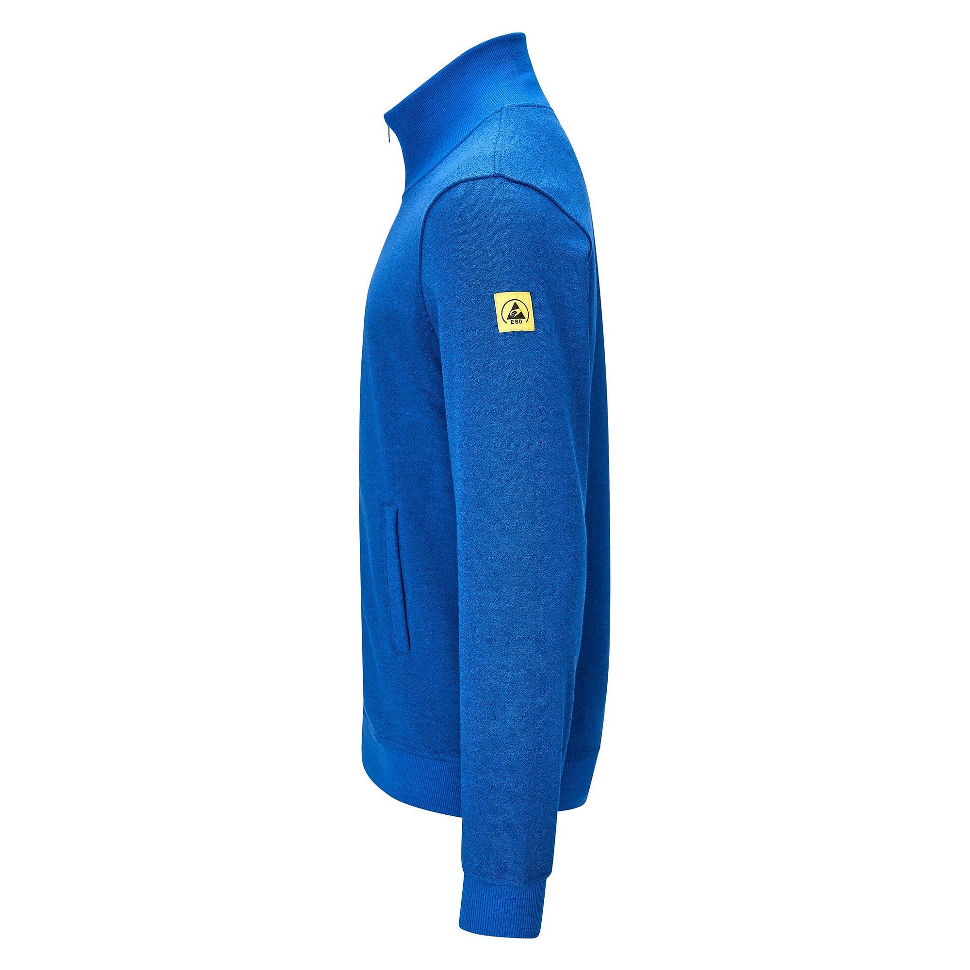 Veste sweat ESD zippée, 300 g/m², 10 % carbone, unisexe, bleu roi, taille S - Safeguard SG-SJ-RB-300-L40