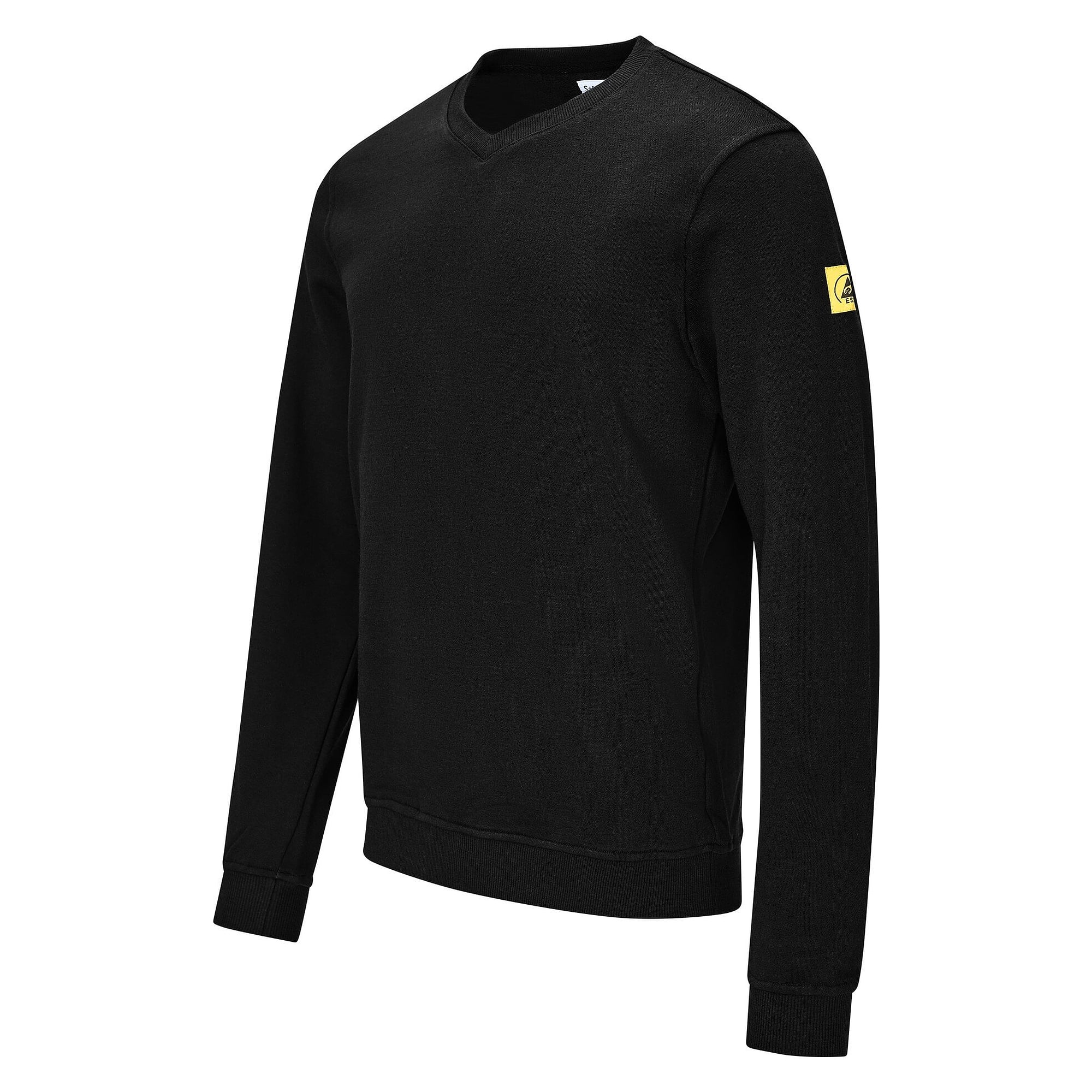 Sweat-shirt ESD col en V, 300 g/m², 10 % carbone, noir, taille 4XL - Safeguard SG-SS-SCH-300-L20