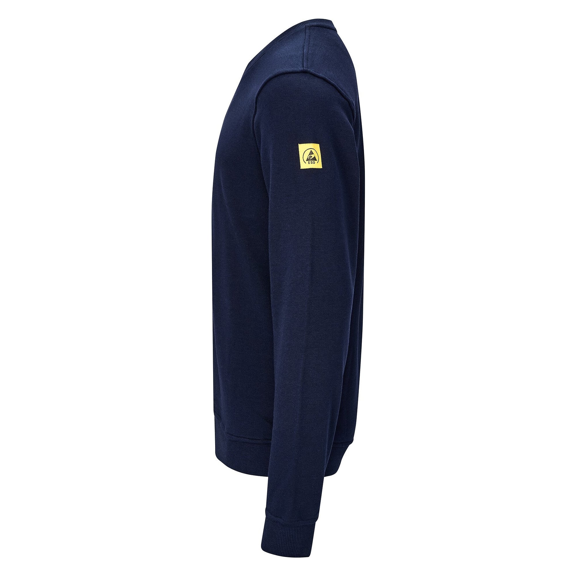 Sweat-shirt ESD col en V, 300 g/m², 10 % carbone, bleu marine, taille S - Safeguard SG-SS-MB-300-L20