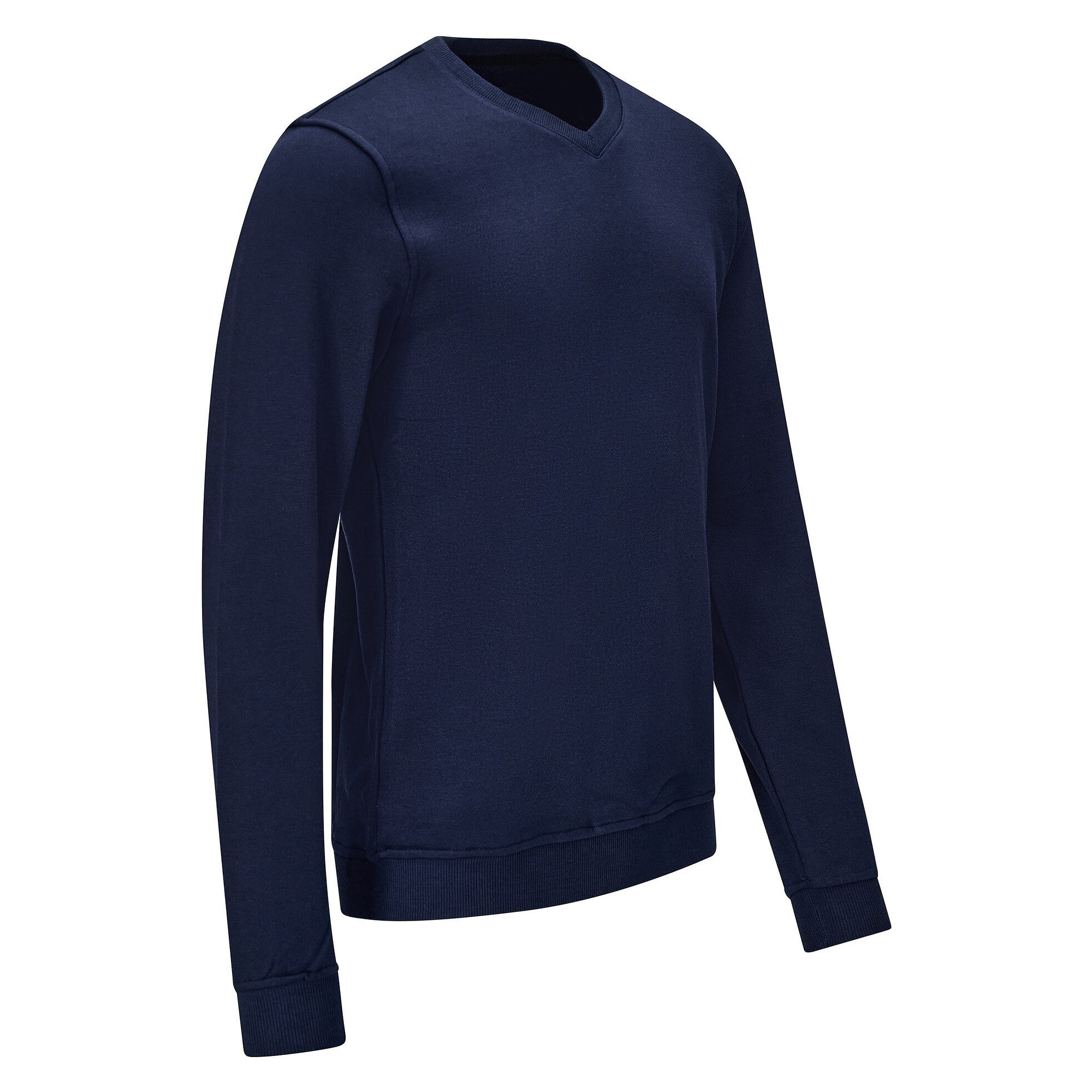Sweat-shirt ESD col en V, 300 g/m², 10 % carbone, bleu marine, taille XXL - Safeguard SG-SS-MB-300-L20