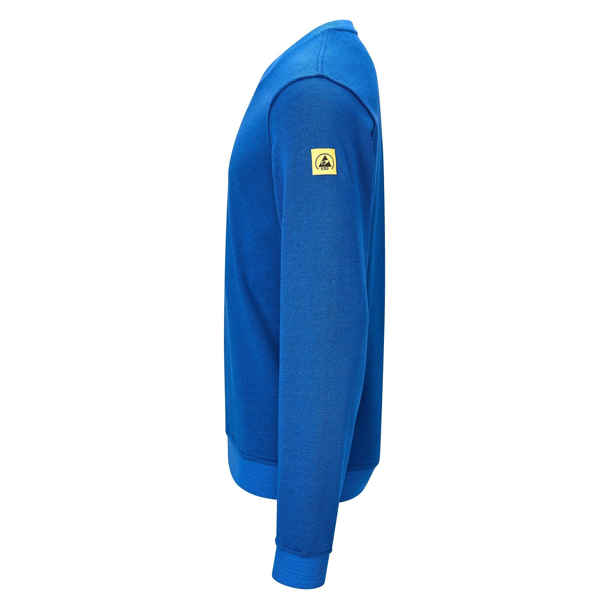 Sweat-shirt ESD col en V, 300 g/m², 10 % carbone, bleu roi, taille S - Safeguard SG-SS-RB-300-L20