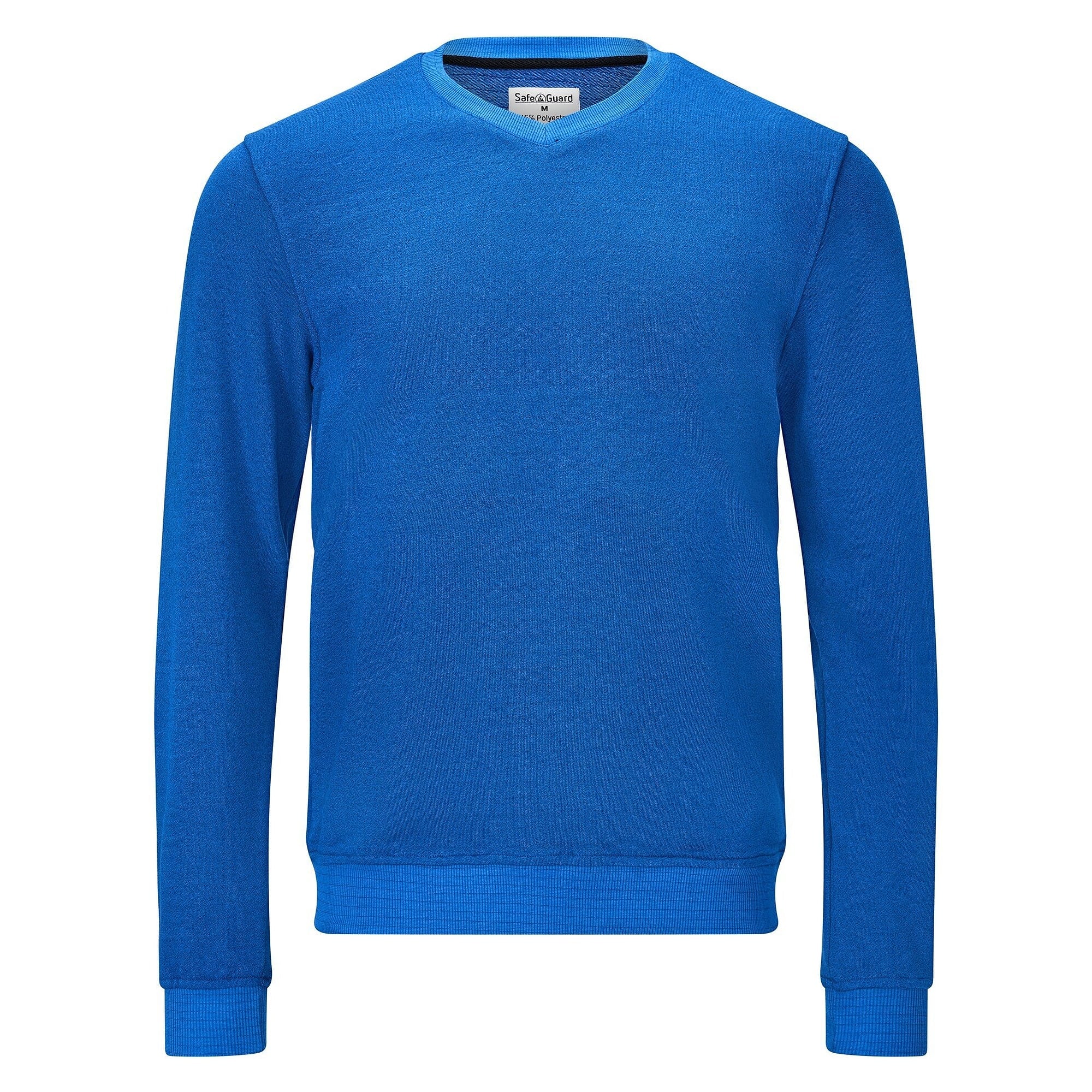 Sweat-shirt ESD col en V, 300 g/m², 10 % carbone, bleu roi, taille XXL - Safeguard SG-SS-RB-300-L20
