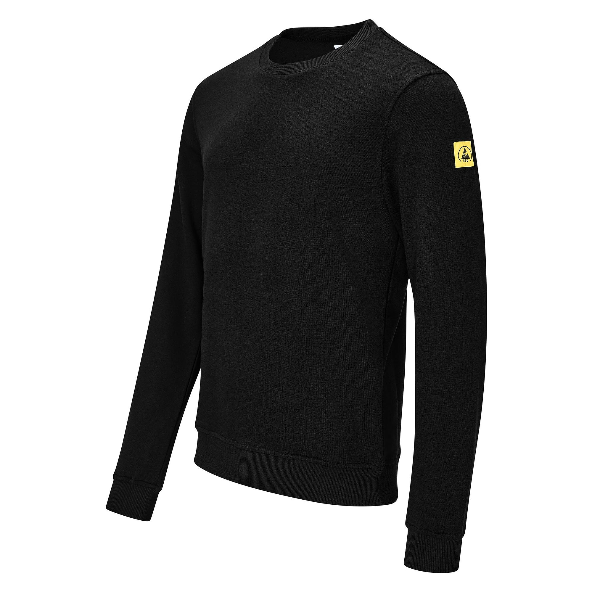 Sweat-shirt ESD col rond, 300 g/m², 10 % carbone, noir, coupe confort, taille M - Safeguard SG-SS-SCH-300-L10