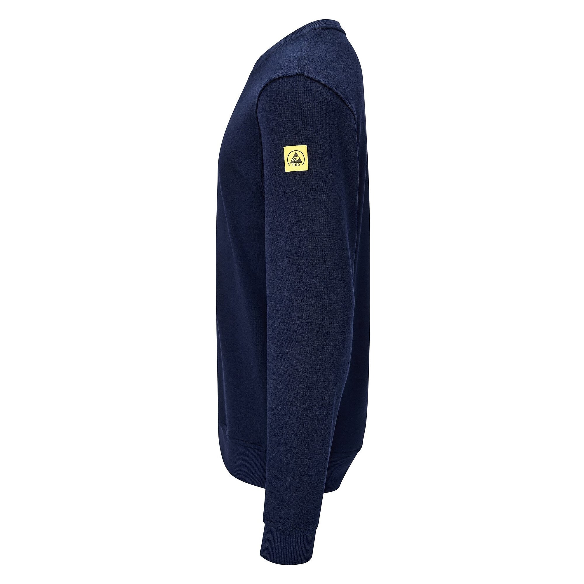 Sweat-shirt ESD col rond, 300 g/m², 10 % carbone, bleu marine, coupe confort, taille S - Safeguard SG-SS-MB-300-L10