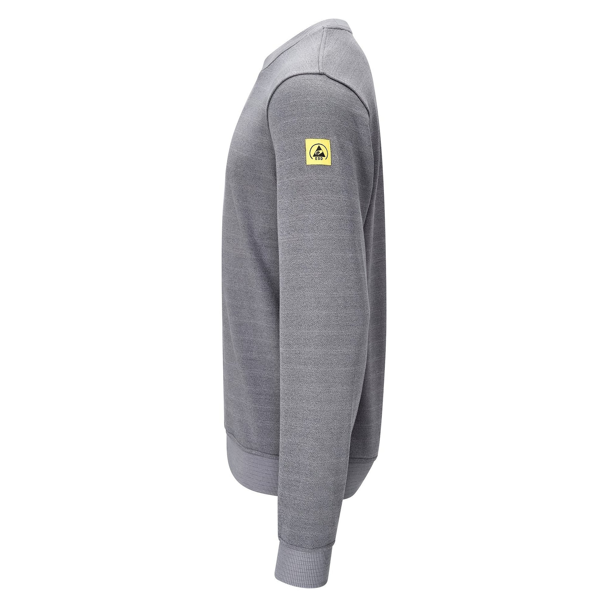 Sweat-shirt ESD col rond, 300 g/m², 10 % carbone, gris, coupe confort, taille S - Safeguard SG-SS-GR-300-L10