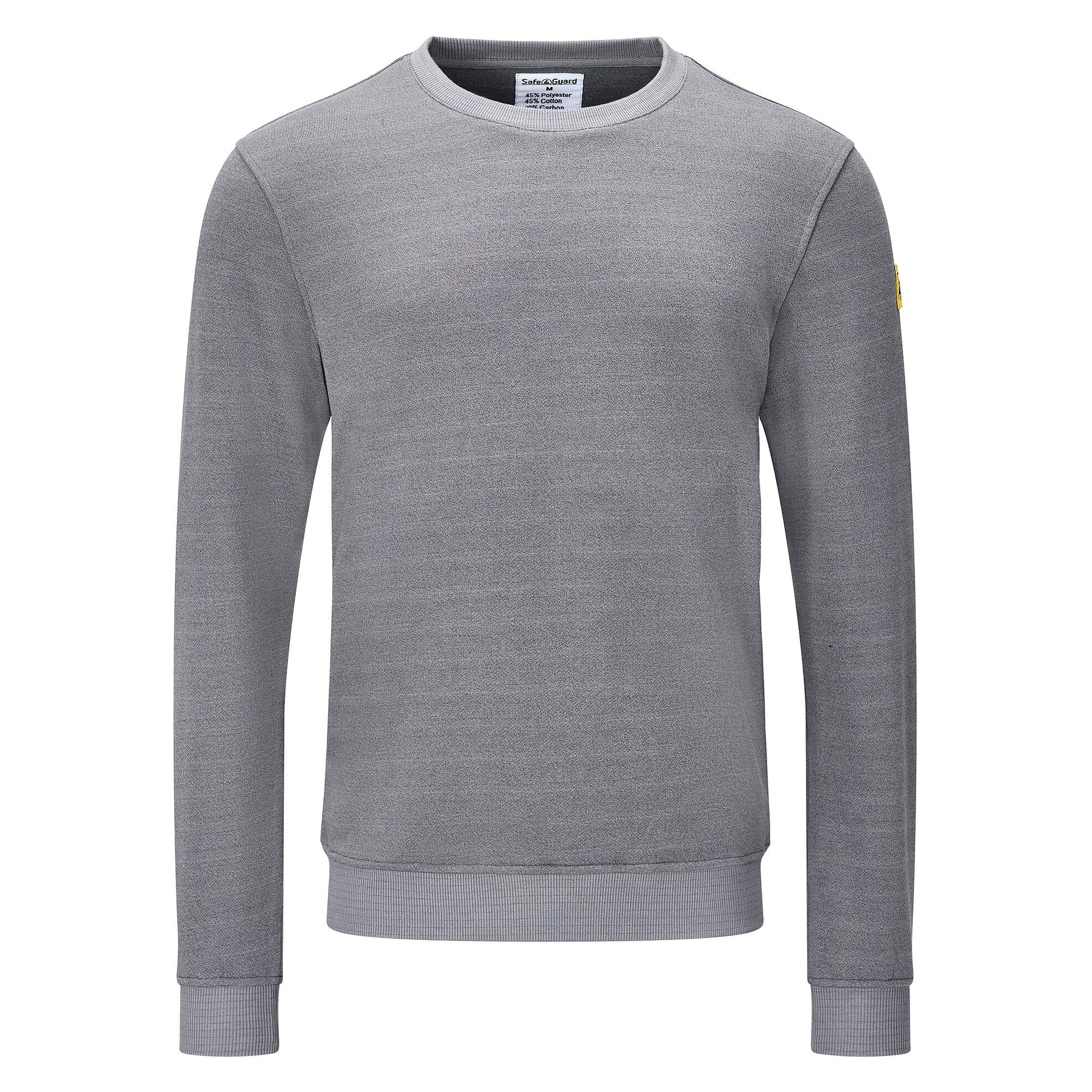 Sweat-shirt ESD col rond, 300 g/m², 10 % carbone, gris, coupe confort, taille 5XL - Safeguard SG-SS-GR-300-L10
