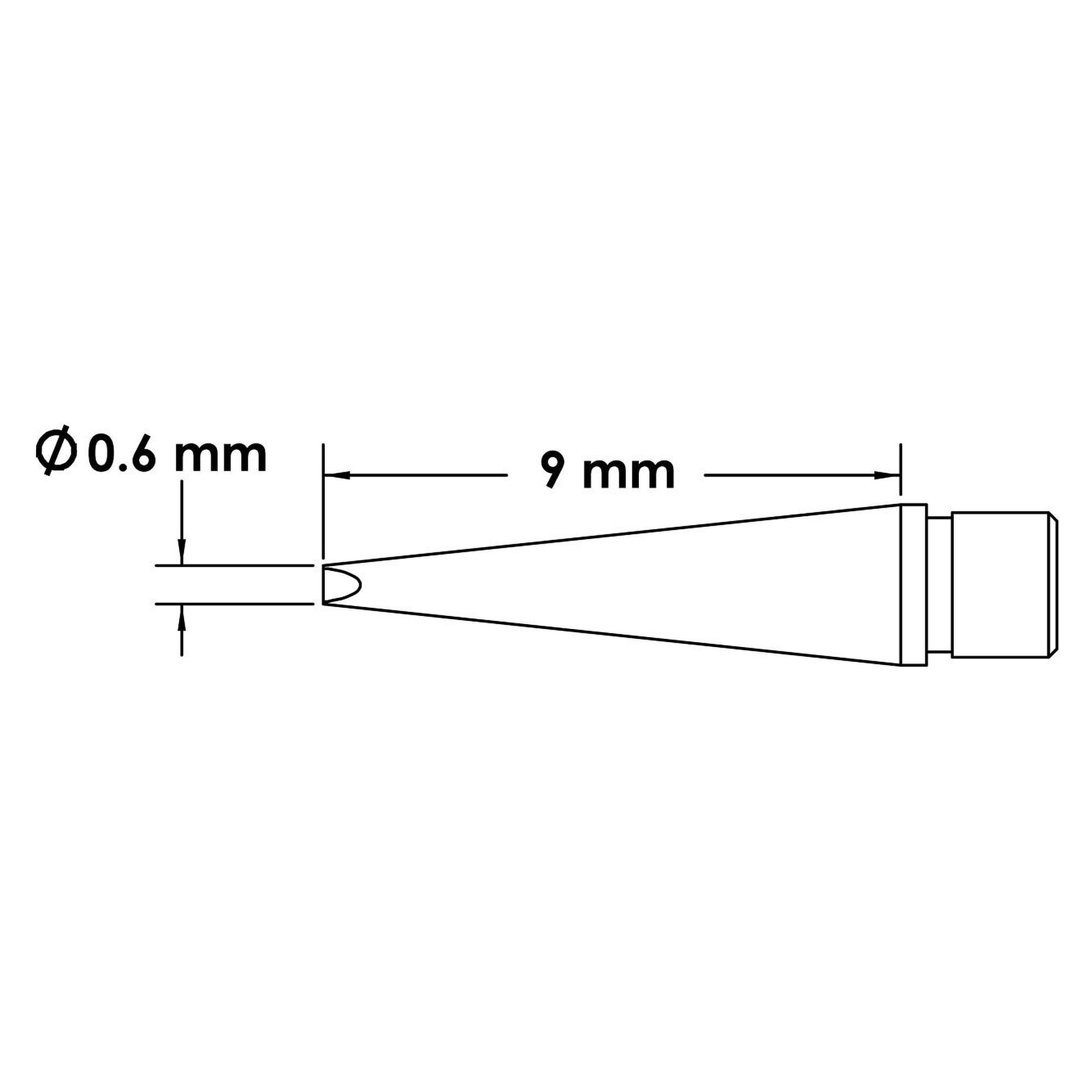 MicroFine tweezer soldering tips, chisel 0.6 x 9 mm, cartridge pair, 800 series - Metcal MFT-8CH9006