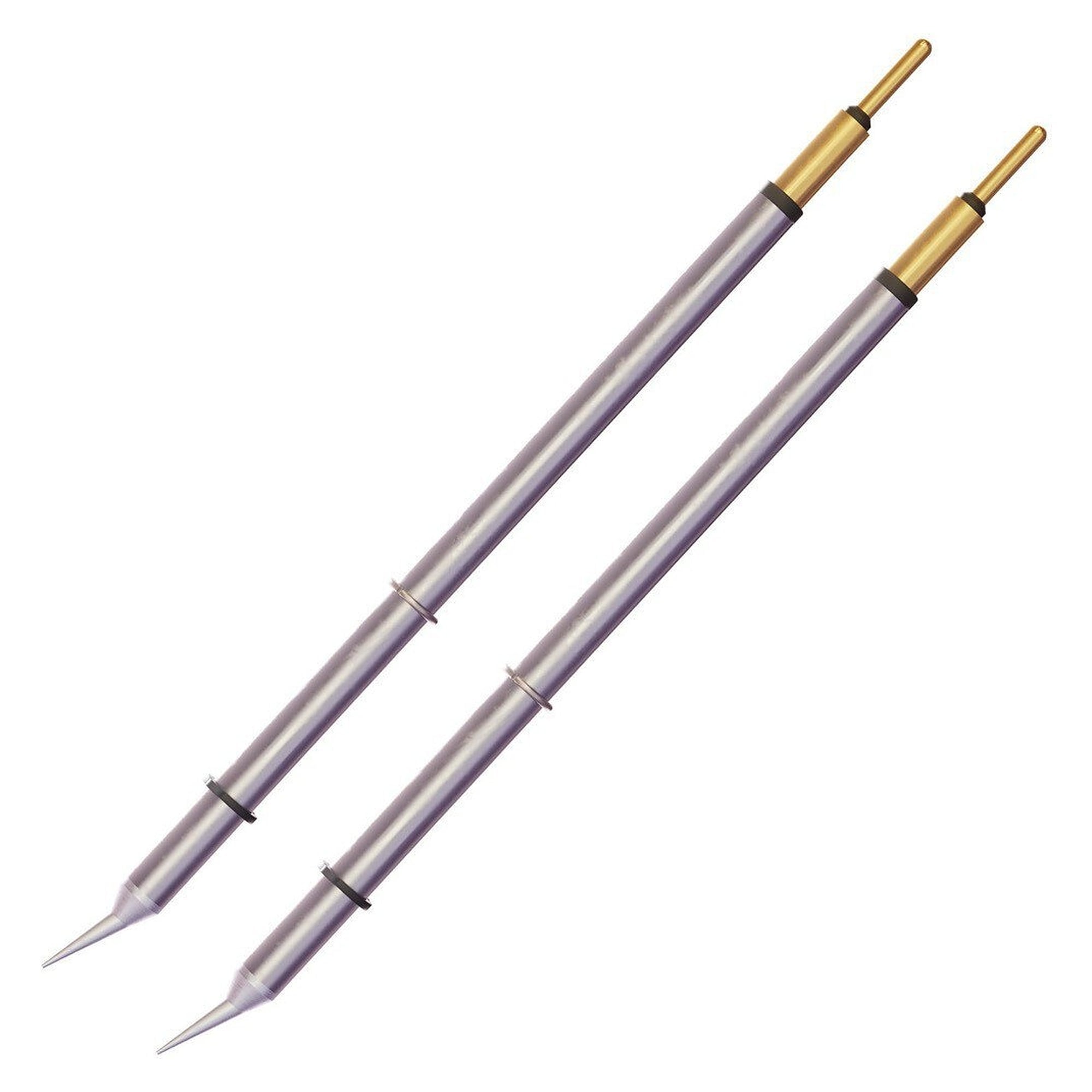 MicroFine tweezer soldering tips, conical 0.4 x 6.2 mm, cartridge pair, 800 series - Metcal MFT-8CNB6204