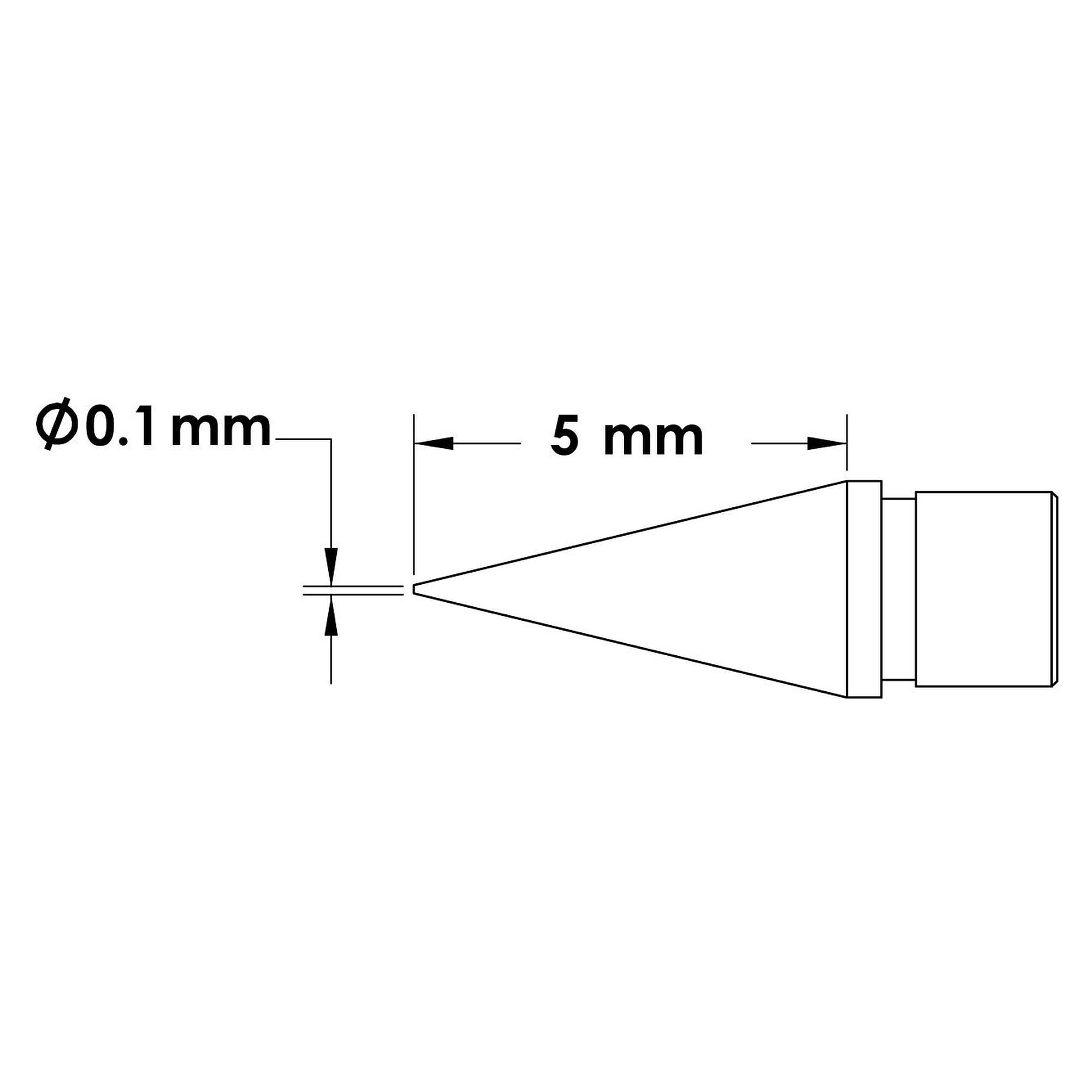 MicroFine Lötspitzenkartusche konisch, 0,1 x 5 mm, 413 °C, 700er Serie - Metcal MFTC-7CN5001