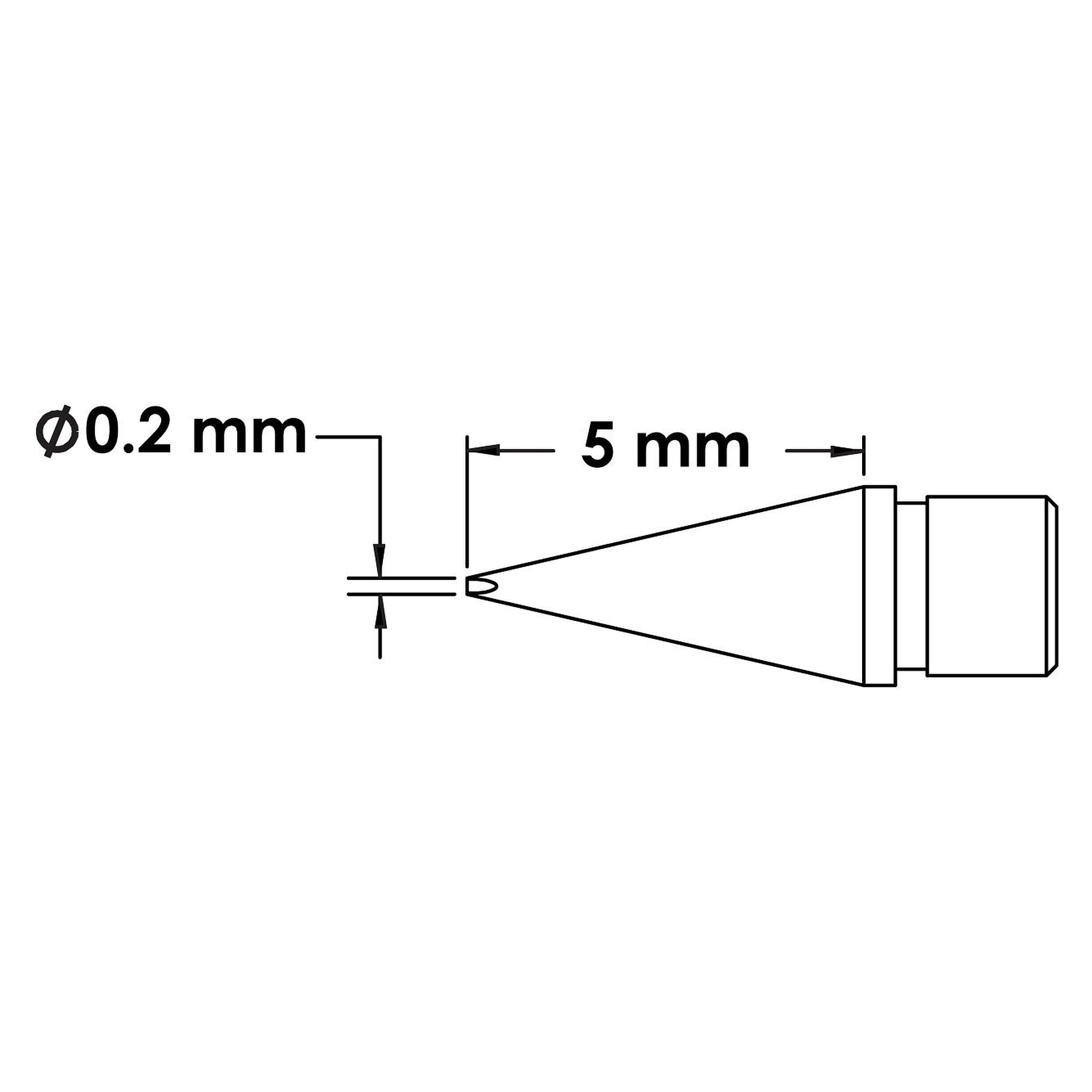 MicroFine soldering tip cartridge, chisel, 0.2 x 5 mm, 468 °C, 800 series - Metcal MFTC-8CH5002