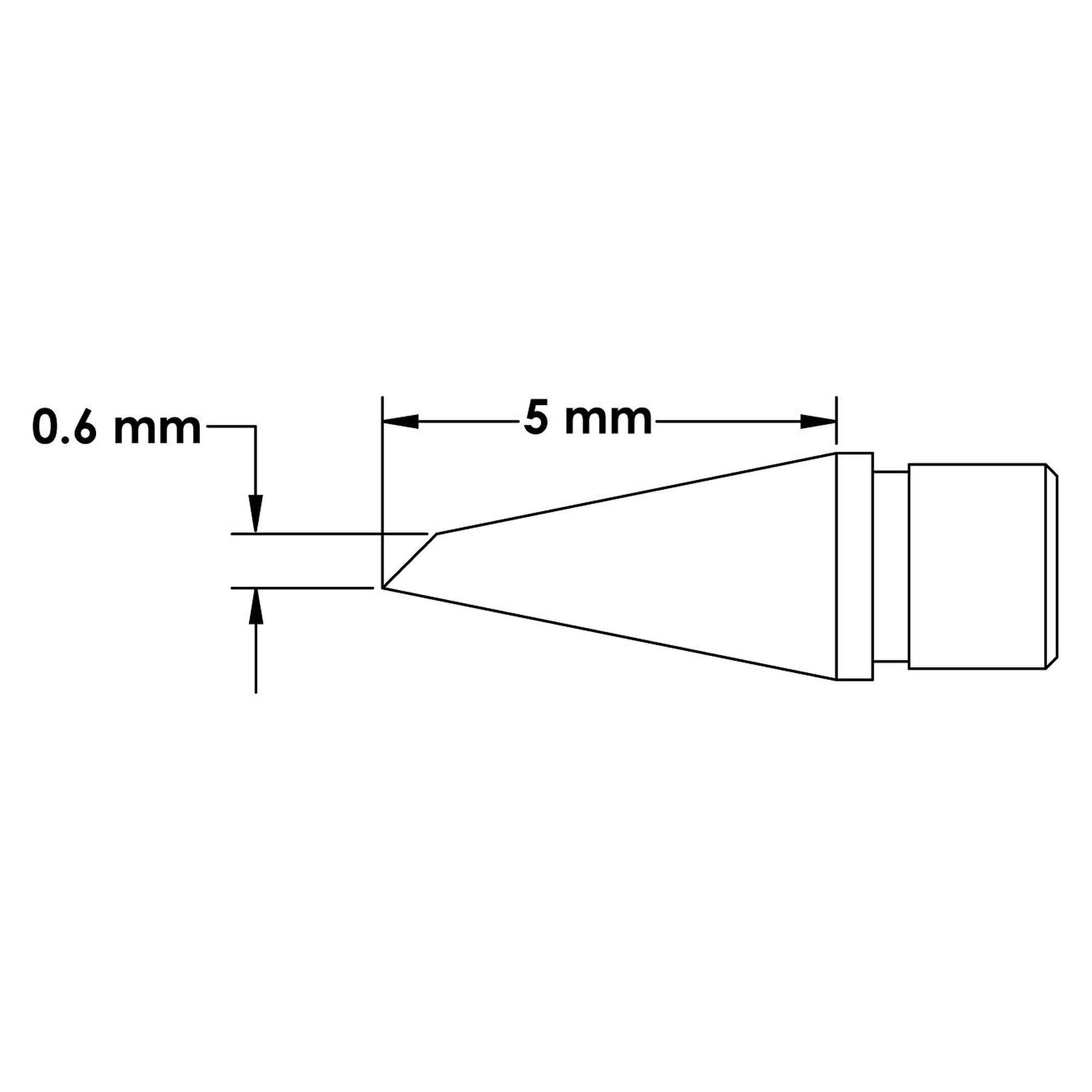 MicroFine Lötspitzenkartusche hufeisenförmig, 0,6 x 5 mm, 468 °C, 800er Serie - Metcal MFTC-8HF5006