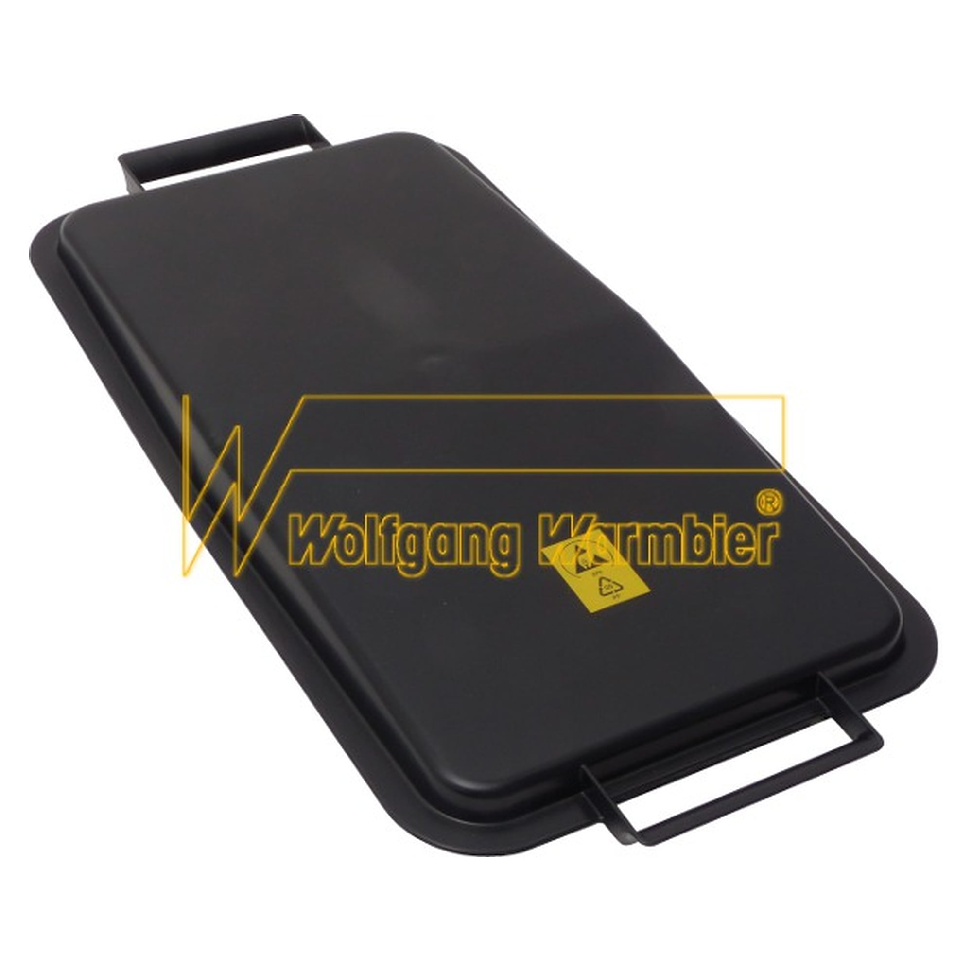 Couvercle pour poubelle ESD 60 l, conducteur, noir, 560 x 275 x 40 mm - Warmbier 5180.860.D