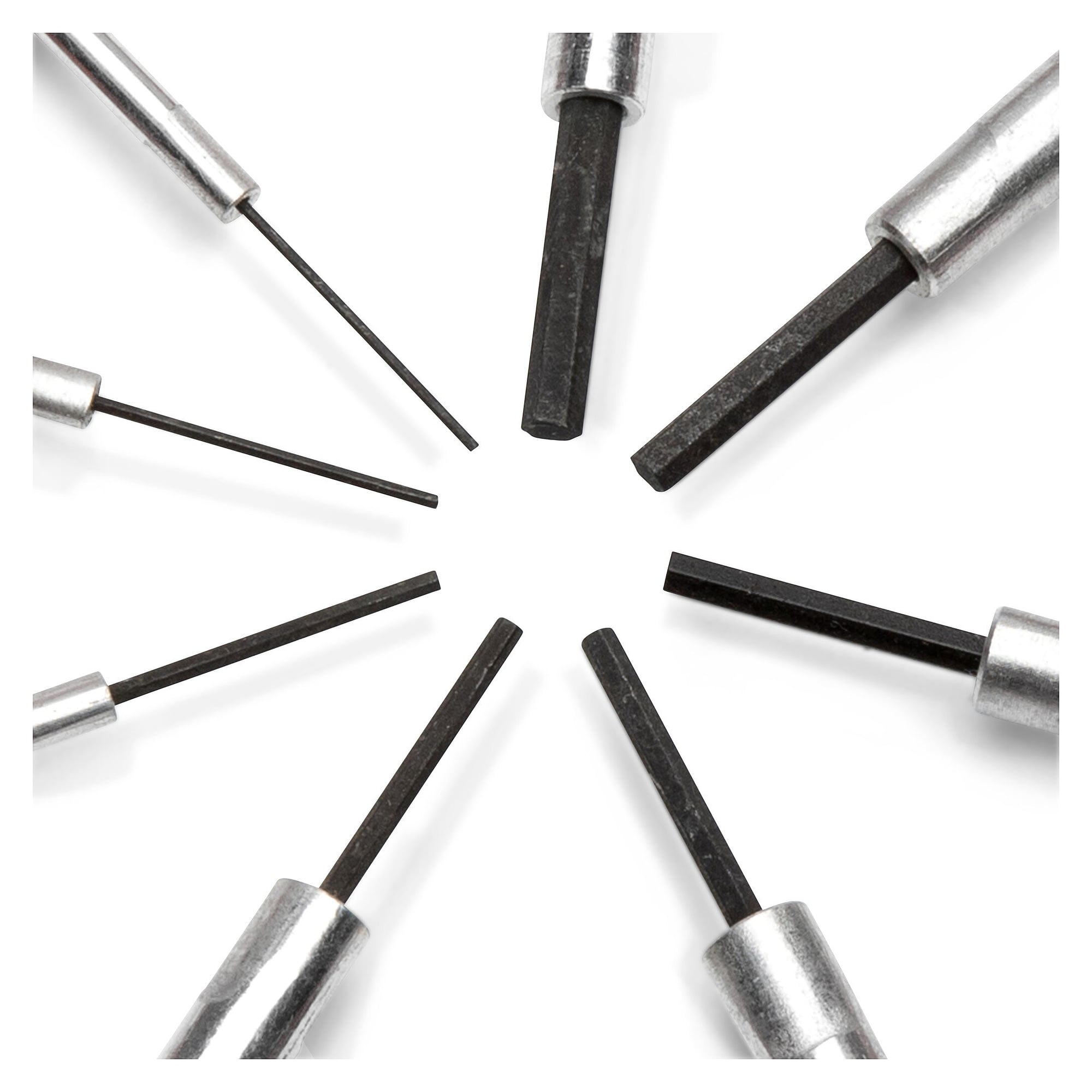 Convertible mini hex screwdriver set, 9 pieces, 0.028 to 1/8 in, in case - Weller PS89N