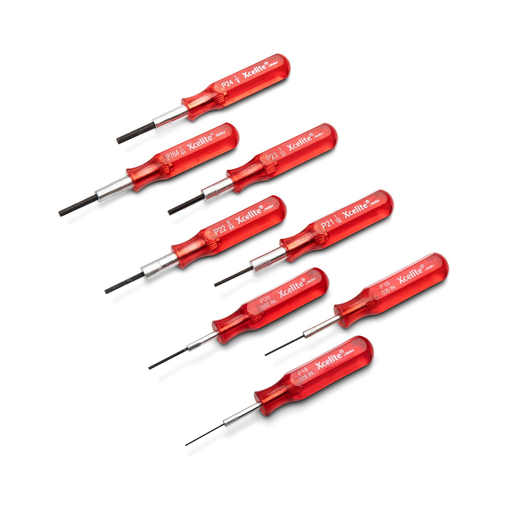 Convertible mini hex screwdriver set, 9 pieces, 0.028 to 1/8 in, in case - Weller PS89N