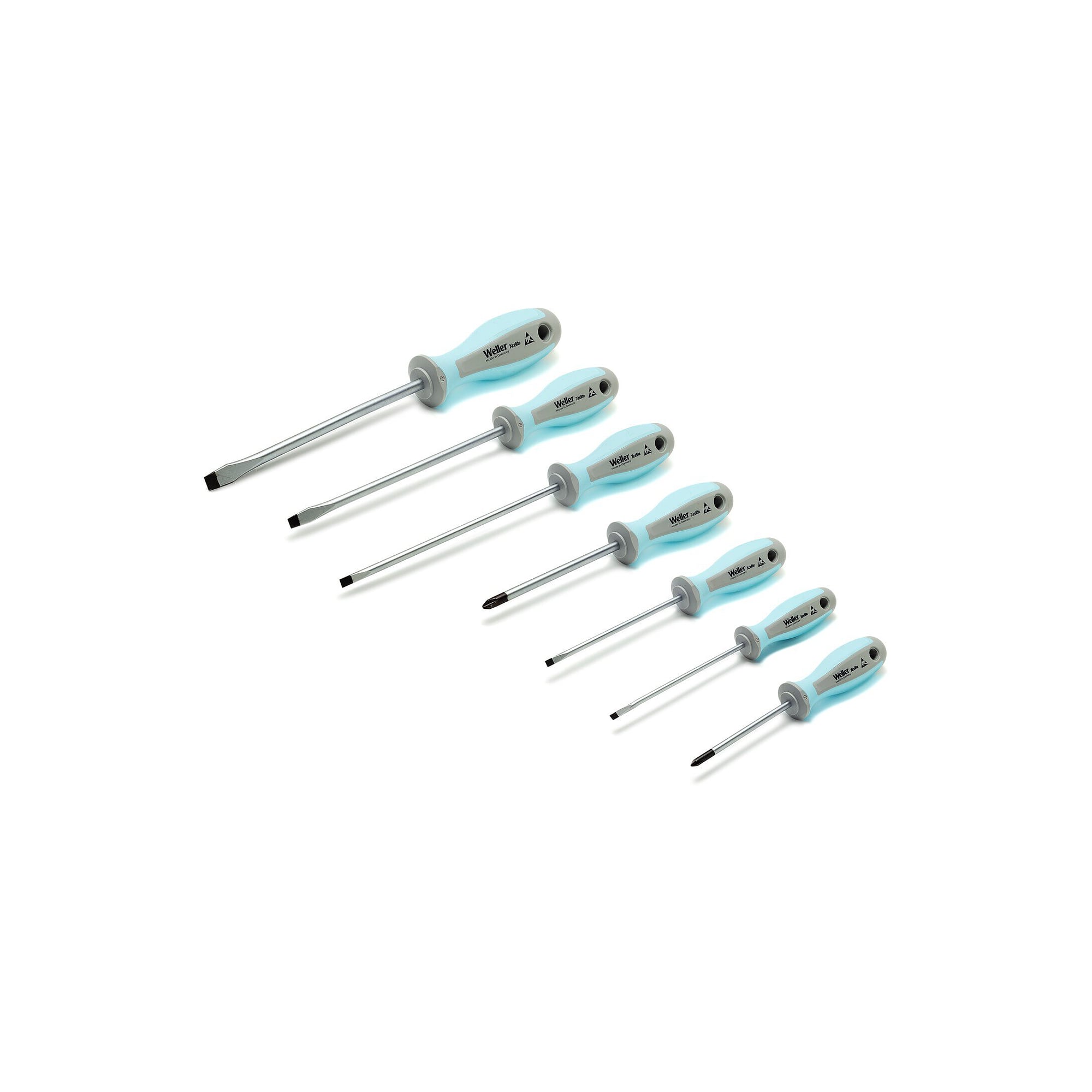 7-piece ESD safe screwdriver set Phillips and slotted, Pro Series - Weller XPE700