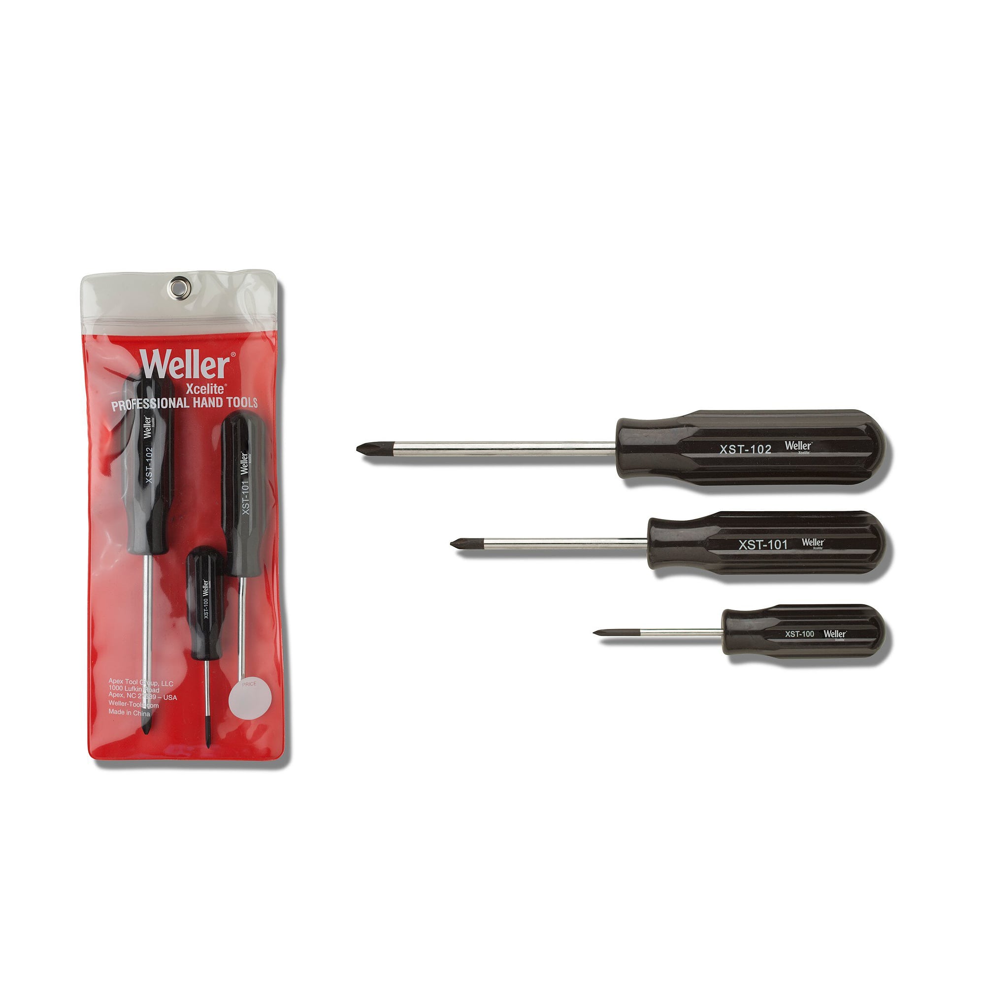 Phillips screwdriver set, 3 pieces with Super-Tru tips no. 0 to no. 2 - Weller XST3N