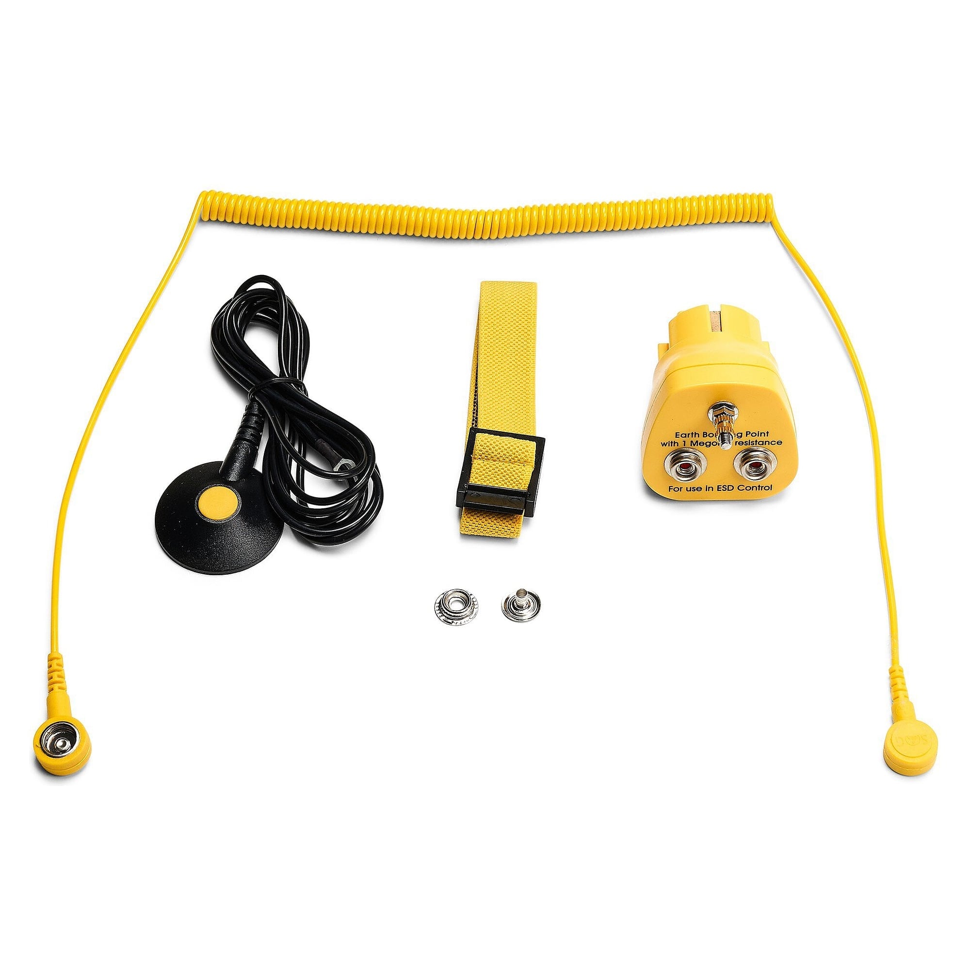 ESD-Tischmatten-Set S Pro blau 600 x 600 mm, 5-teilig mit Armband und Spiralkabel - Safeguard WL93308