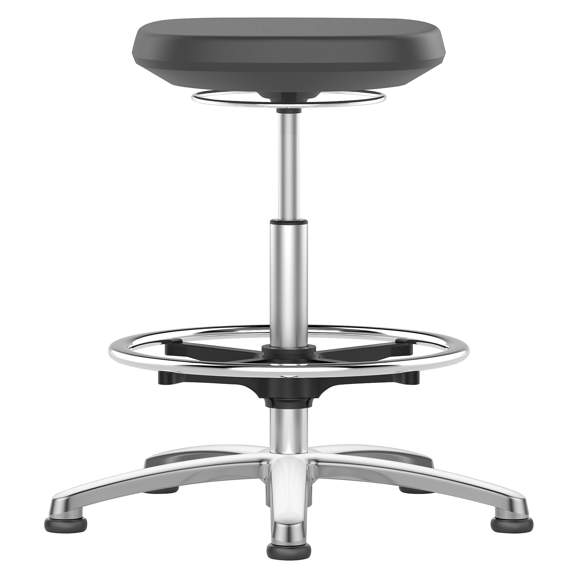 Laborhocker LABSIT mit Gleiter und Fußring, Sitzpolster Skintec schwarz, ohne Lehne - Bimos 9122-4000