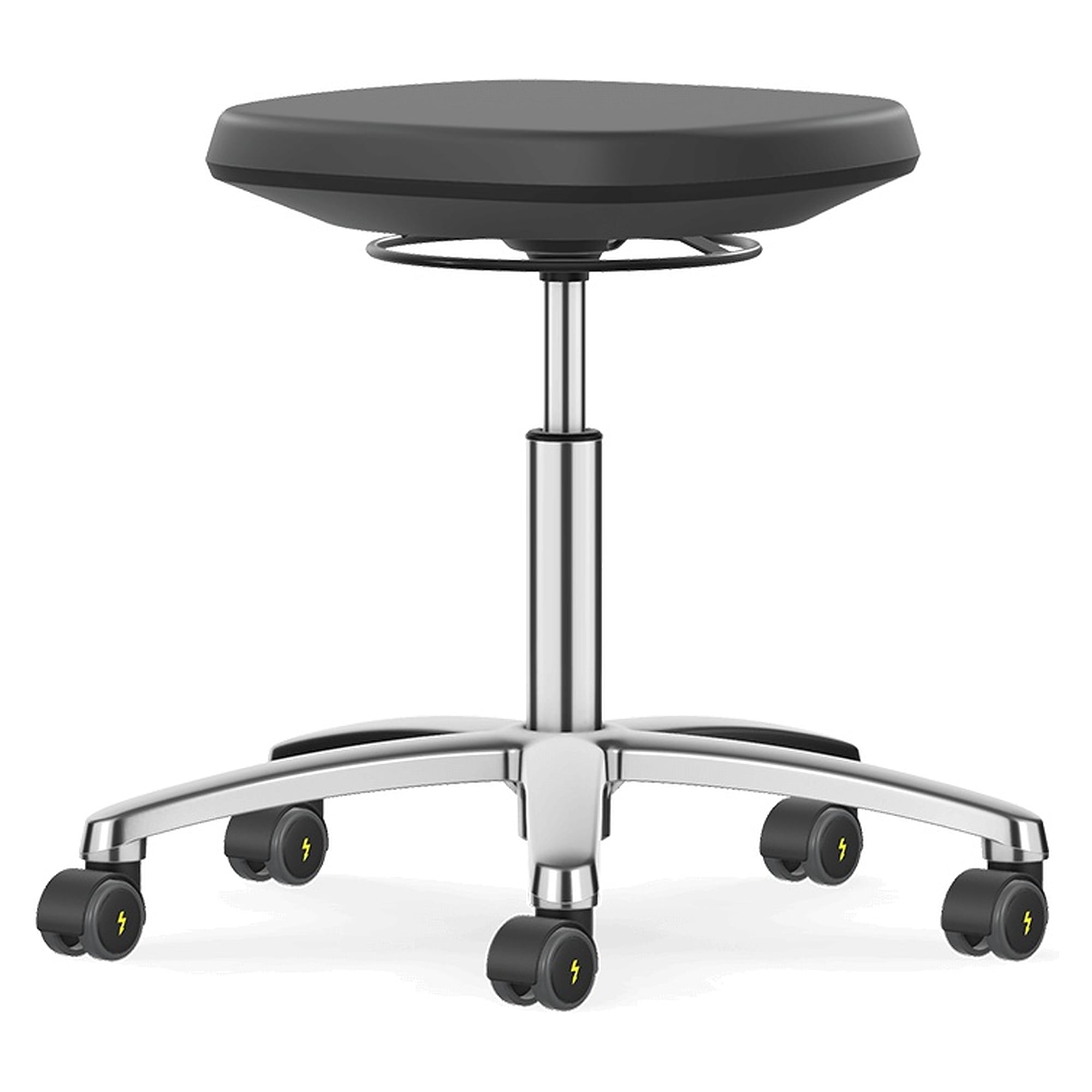 Tabouret de laboratoire ESD LABSIT à roulettes, assise Skintec noir, sans dossier - Bimos 9127E-4000