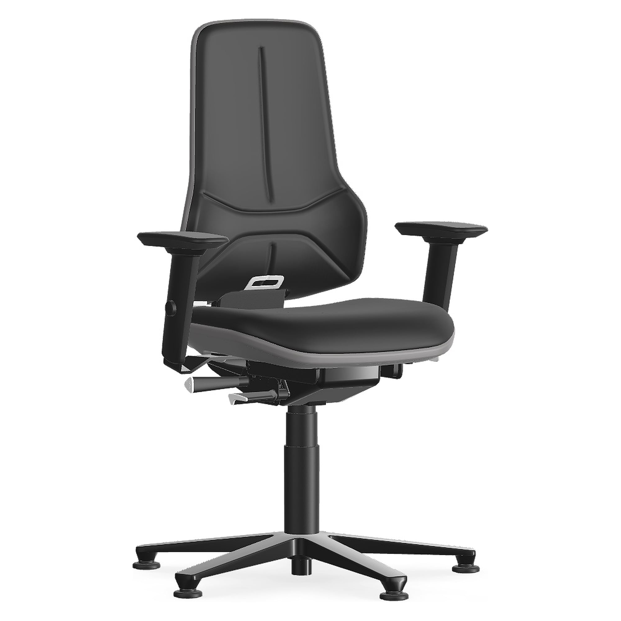 Schwerlast-Arbeitsdrehstuhl Neon XXL bis 180 kg, Integralschaum schwarz, Flexband grau - Bimos 9575-4000-3278