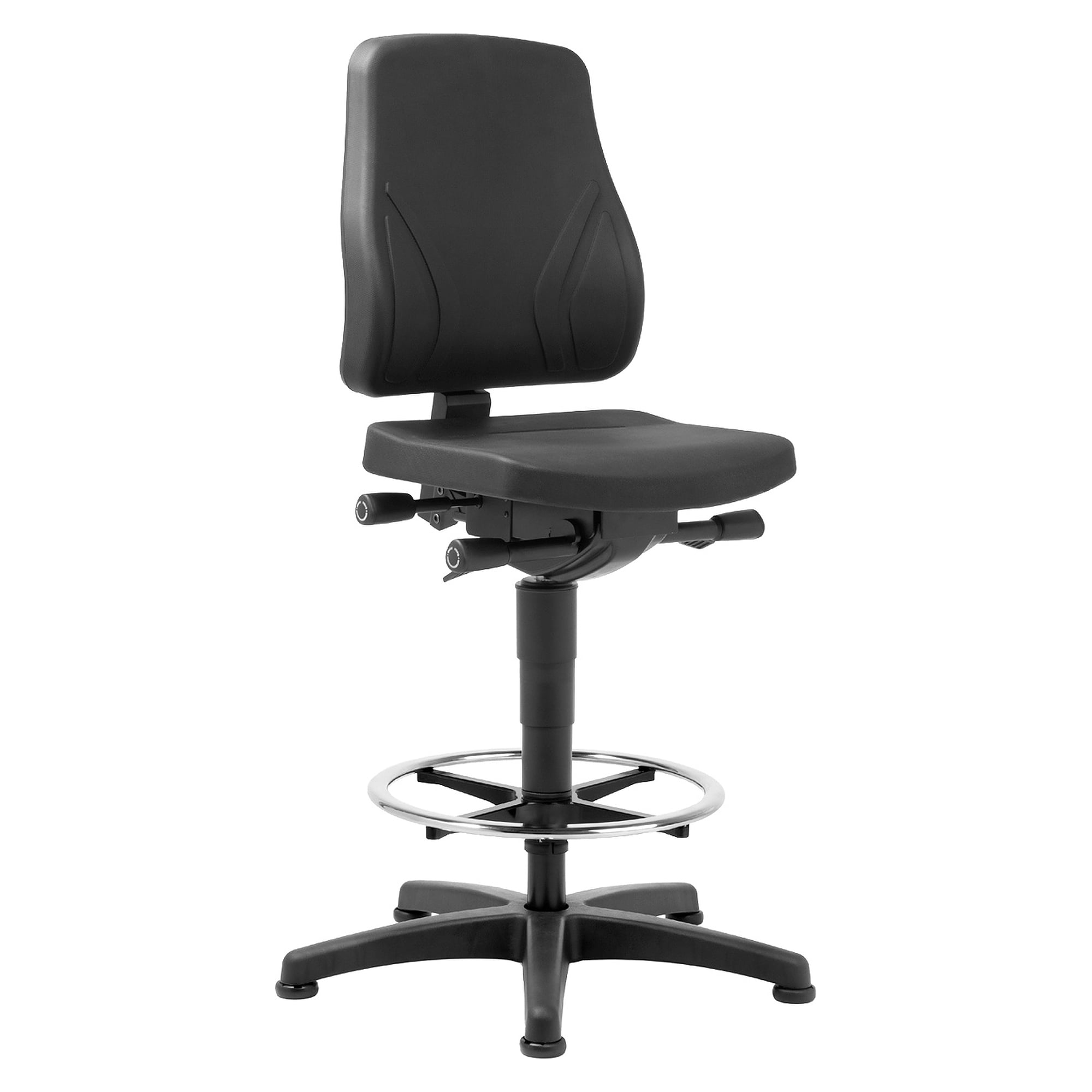 Siège de travail pivotant All-In-One Trend, mécanisme synchrone et pack ergonomie, Skintec noir - Bimos 9631-4000