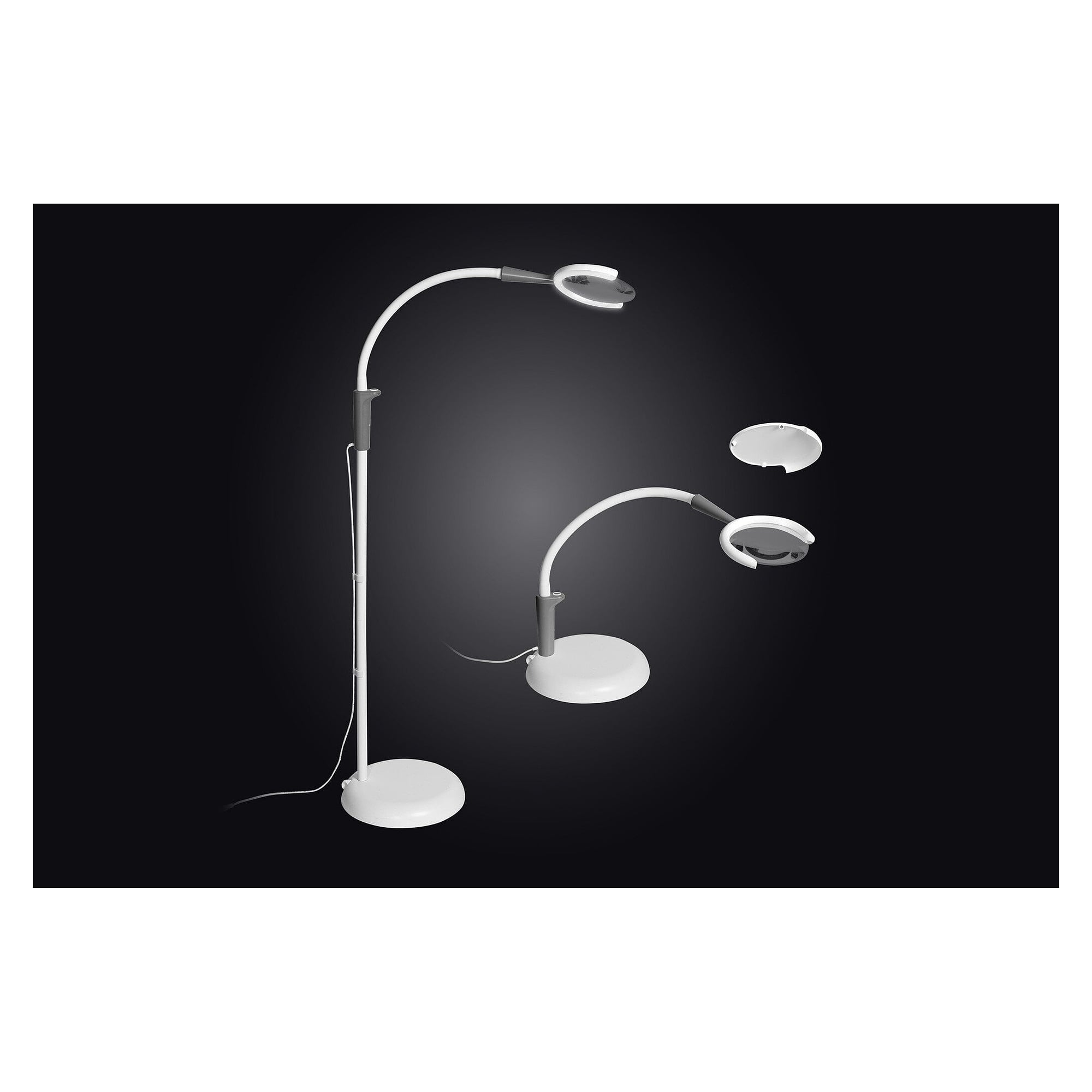 3-in-1 LED magnifier lamp Magnificent Pro Floor, 1.75x, 130 mm lens, floor and table use - Daylight E25090