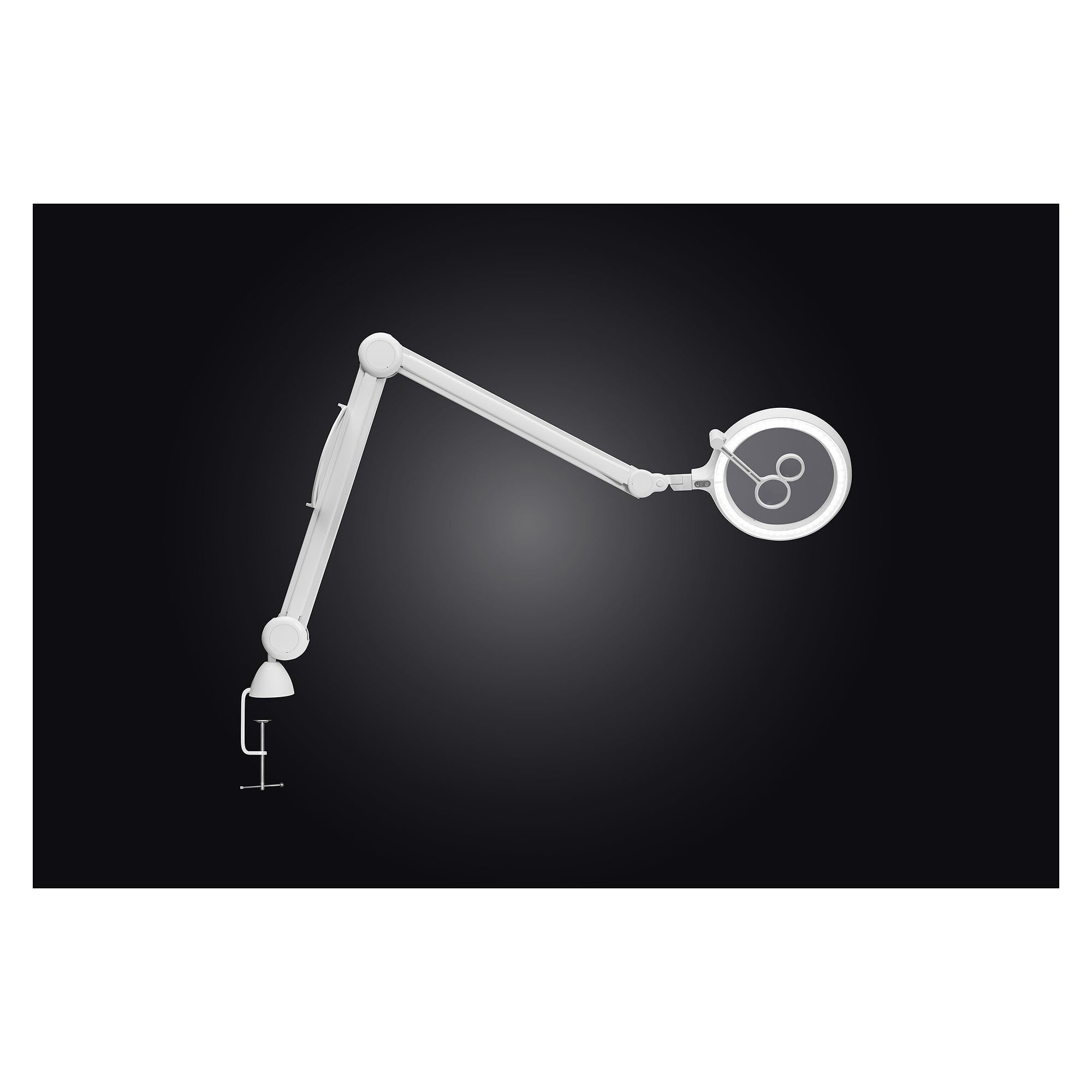LED magnifier lamp iQ Pro with 175 mm lens, 3 colour temperatures, up to 10000 lx, 118 cm reach - Daylight E25105
