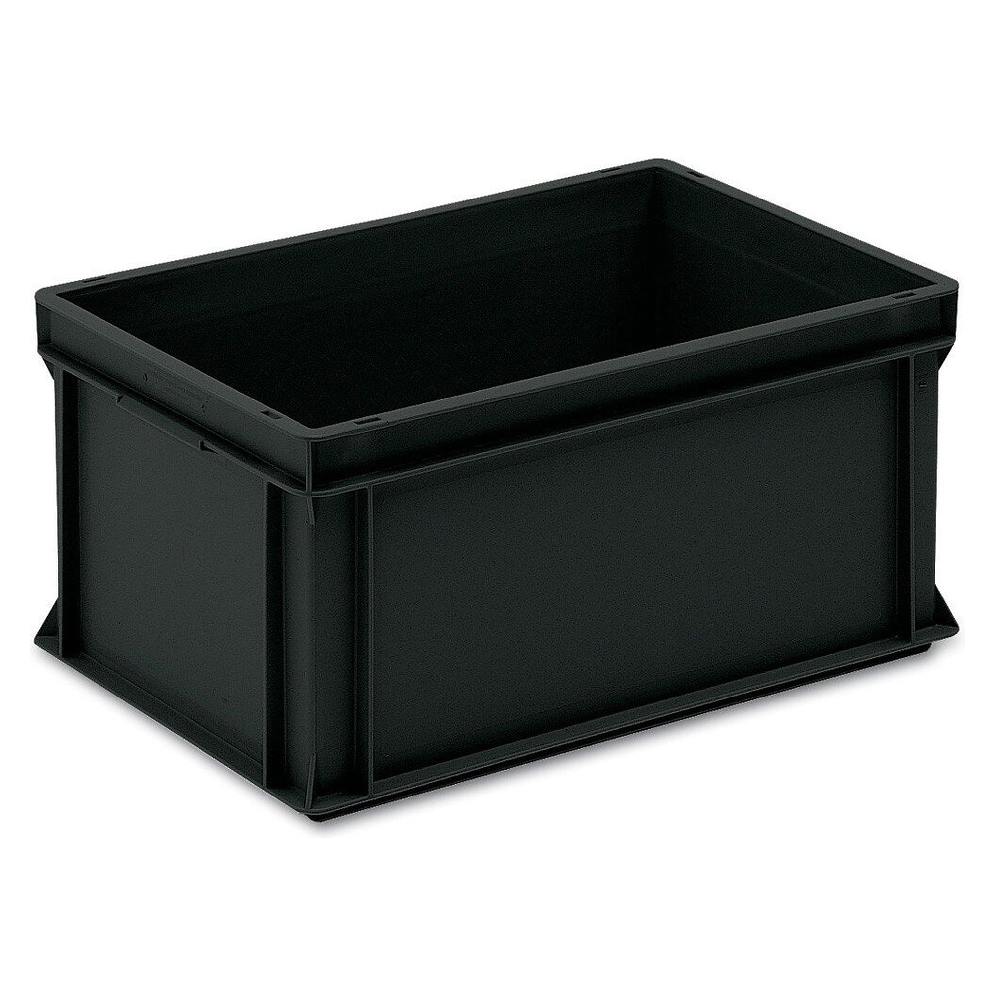 RAKO II ESD Euro Container 600 x 400 x 278 mm, 55 l, Dissipative, Black - Utz 3-6426D-1.EL.9210