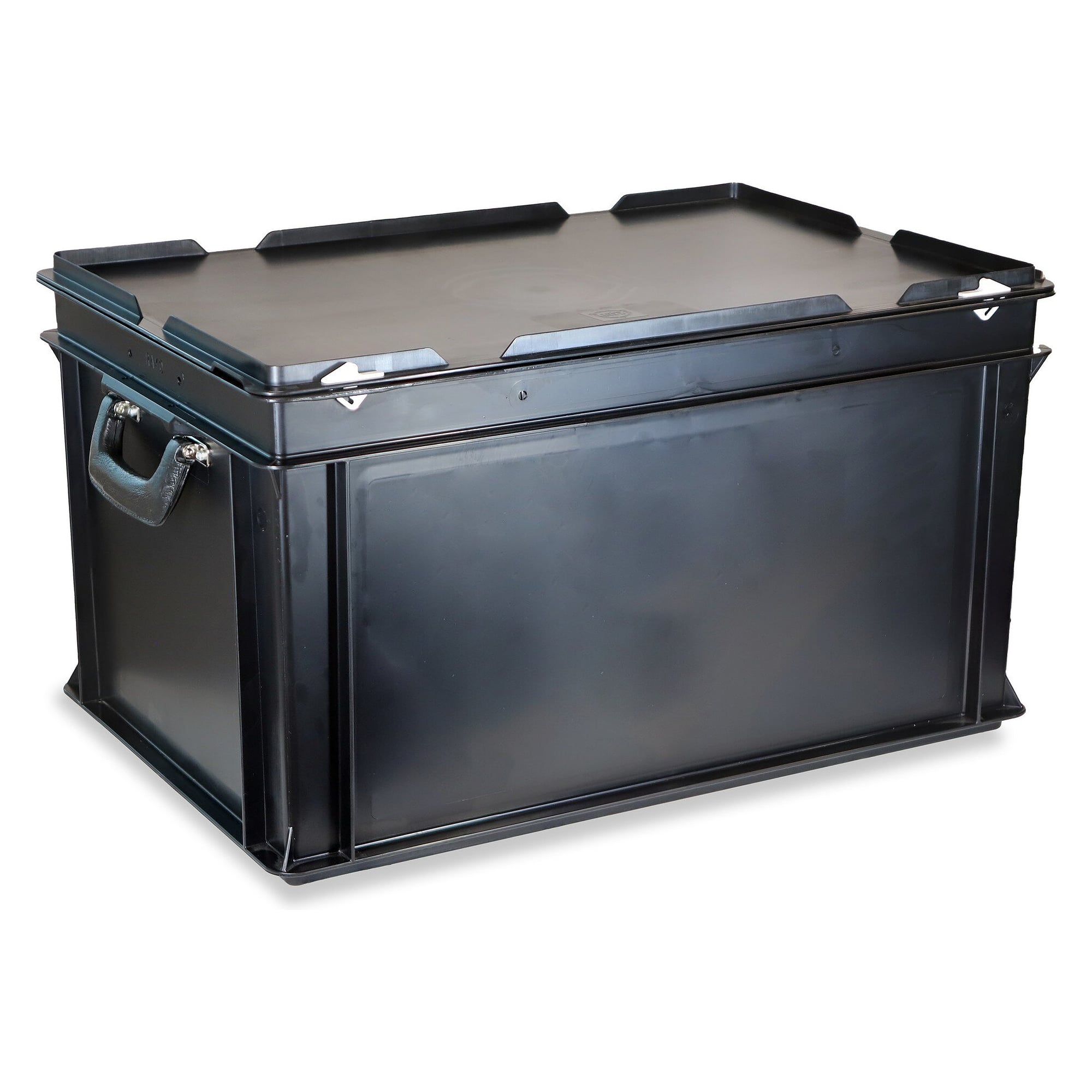Mallette ESD RAKO à couvercle charnière 600 x 400 x 340 mm, 60 l, dissipative, noire - Utz 35-202-12.EL
