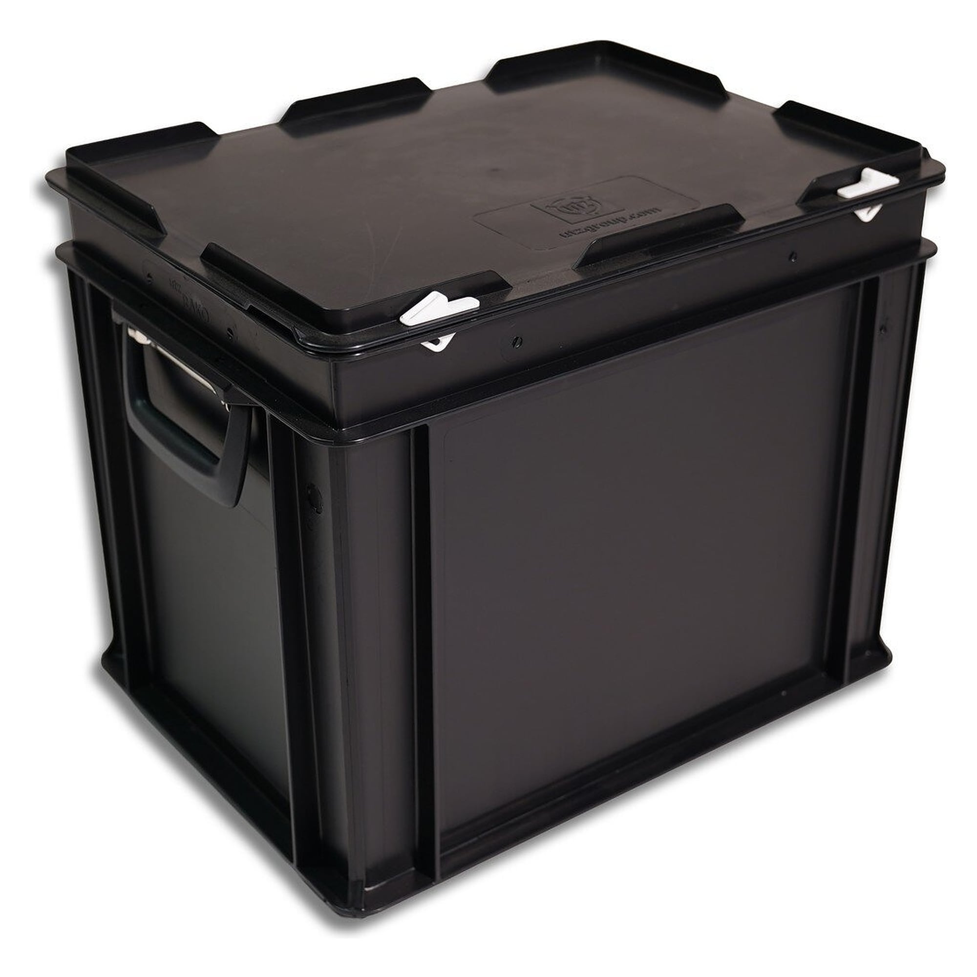 RAKO ESD Case with Hinged Lid 400 x 300 x 338 mm, 30 l, Dissipative, Black - Utz 35-205-2.EL