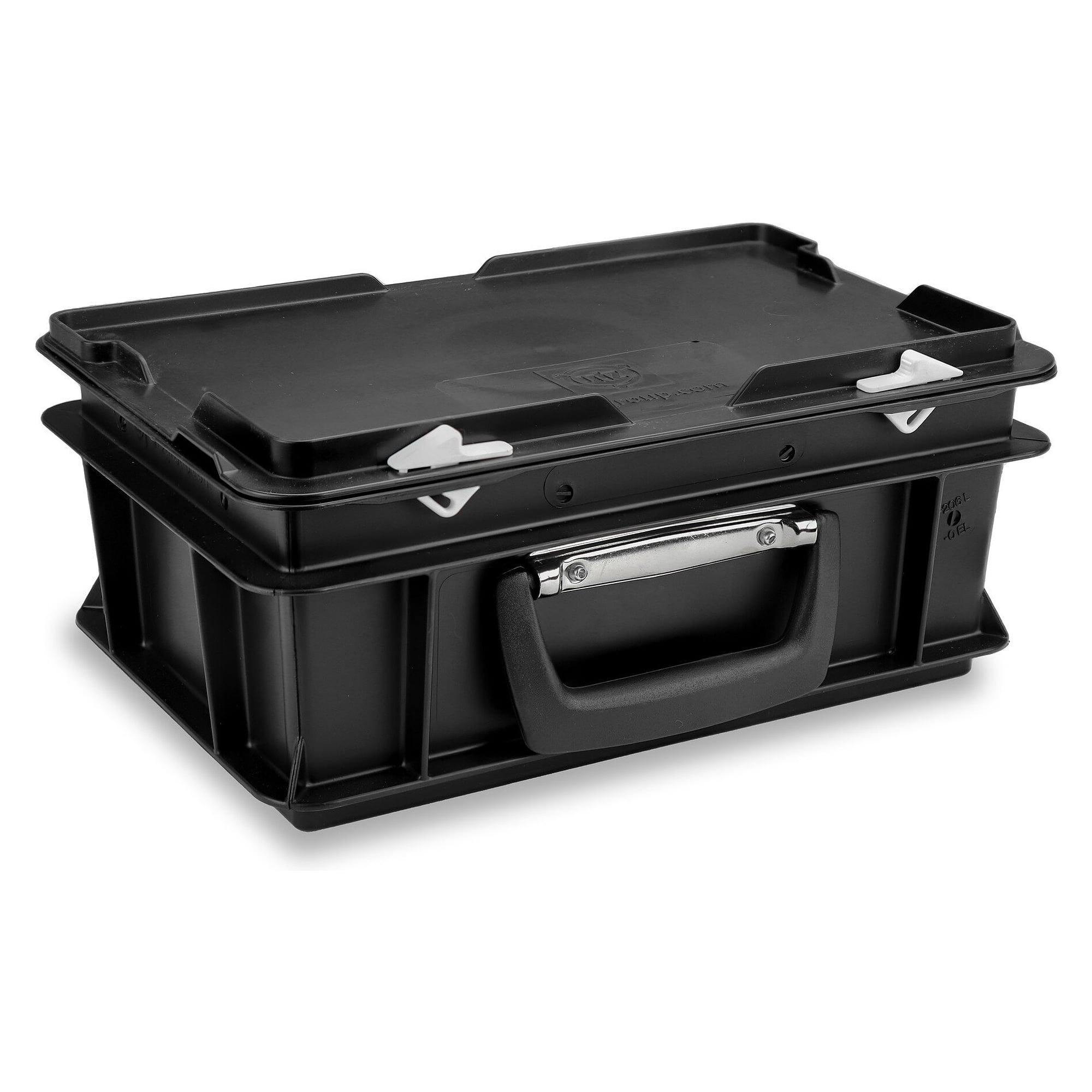 ESD-Koffer RAKO mit Scharnierdeckel 300 x 200 x 130 mm, 5 l, ableitfähig, schwarz - Utz 35-206-0.EL
