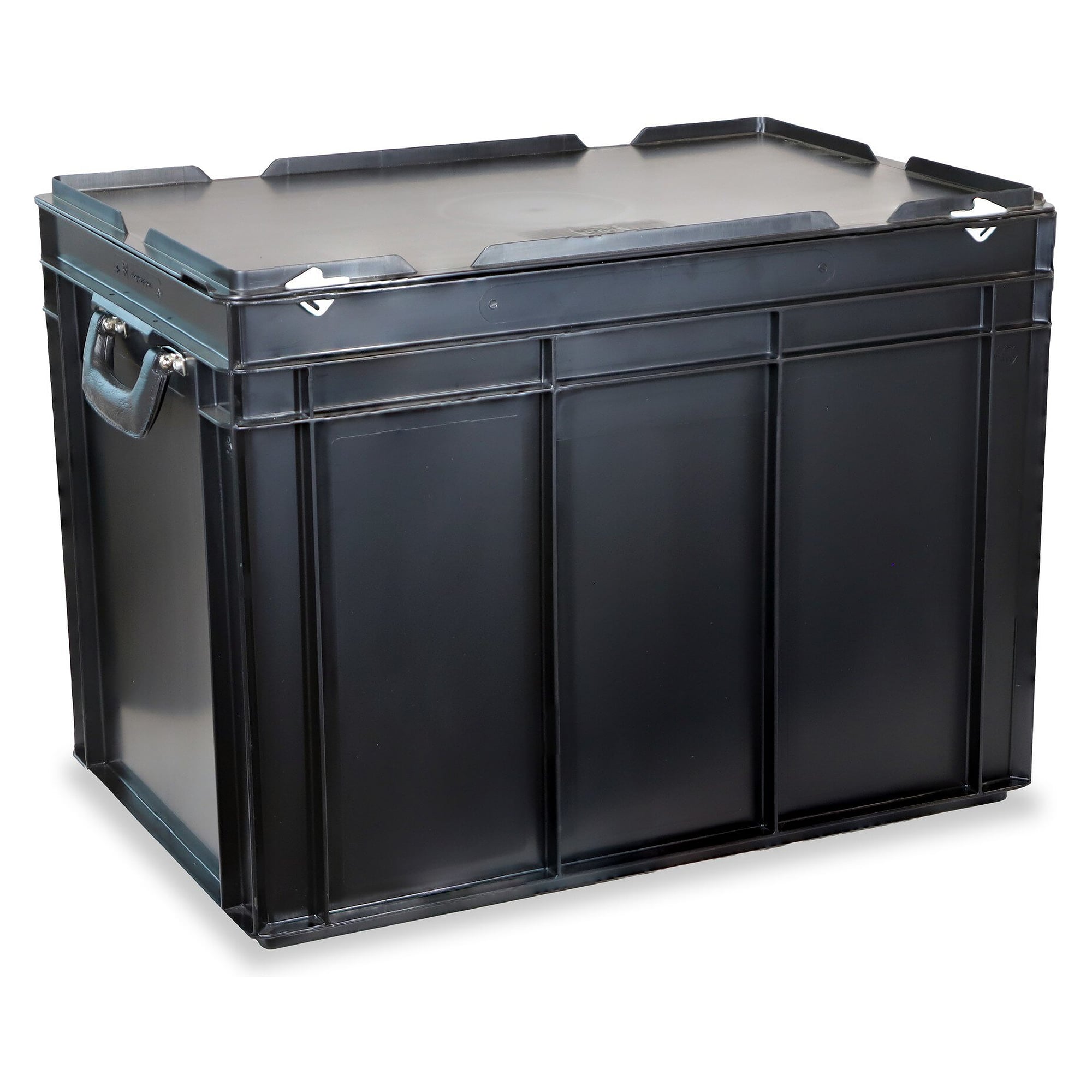 ESD-Koffer RAKO mit Scharnierdeckel 600 x 400 x 440 mm, 90 l, ableitfähig, schwarz - Utz 35-209-12.EL