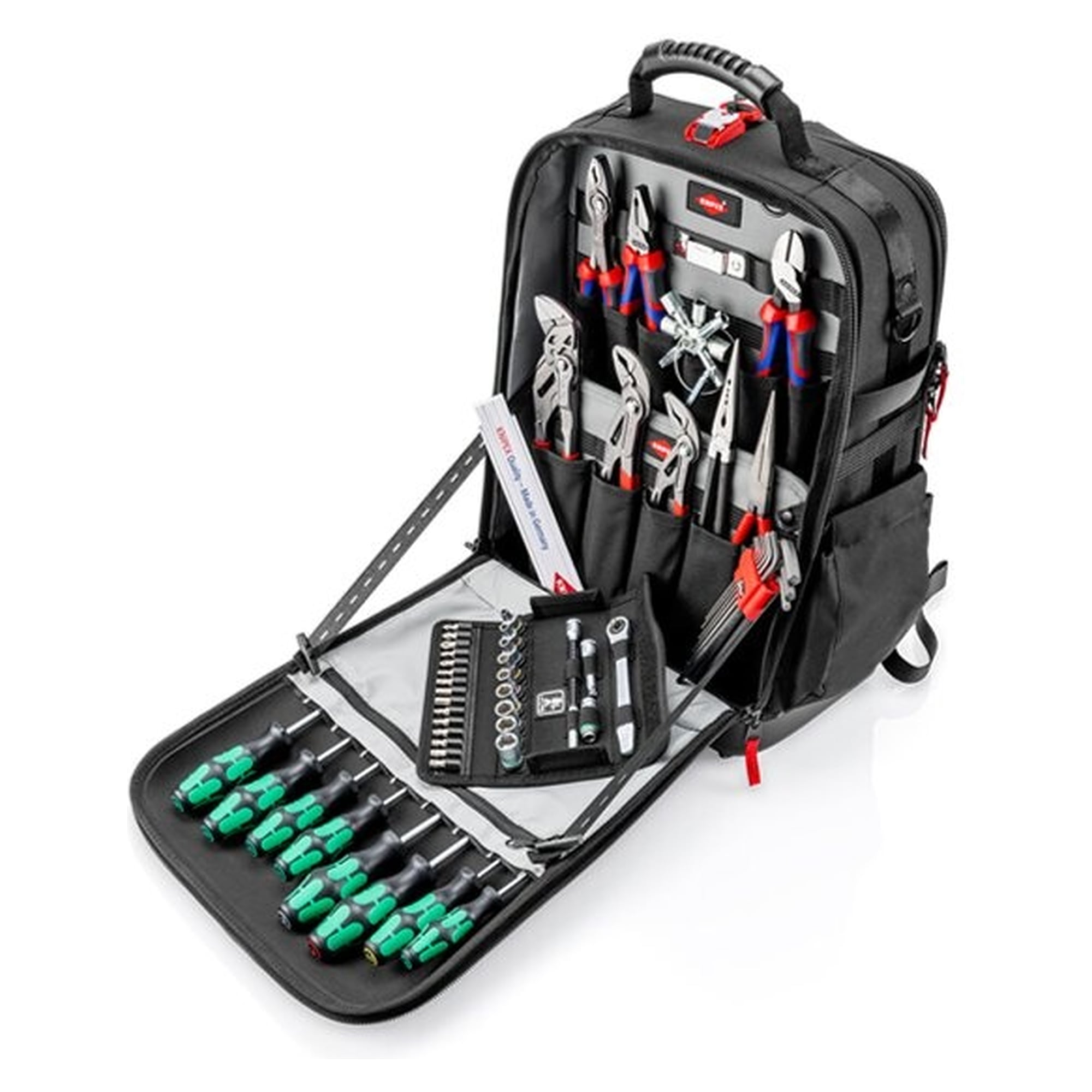Tool backpack Modular X18 Mechanics, 18 l, equipped with 55 brand tools - Knipex 00 21 50 M