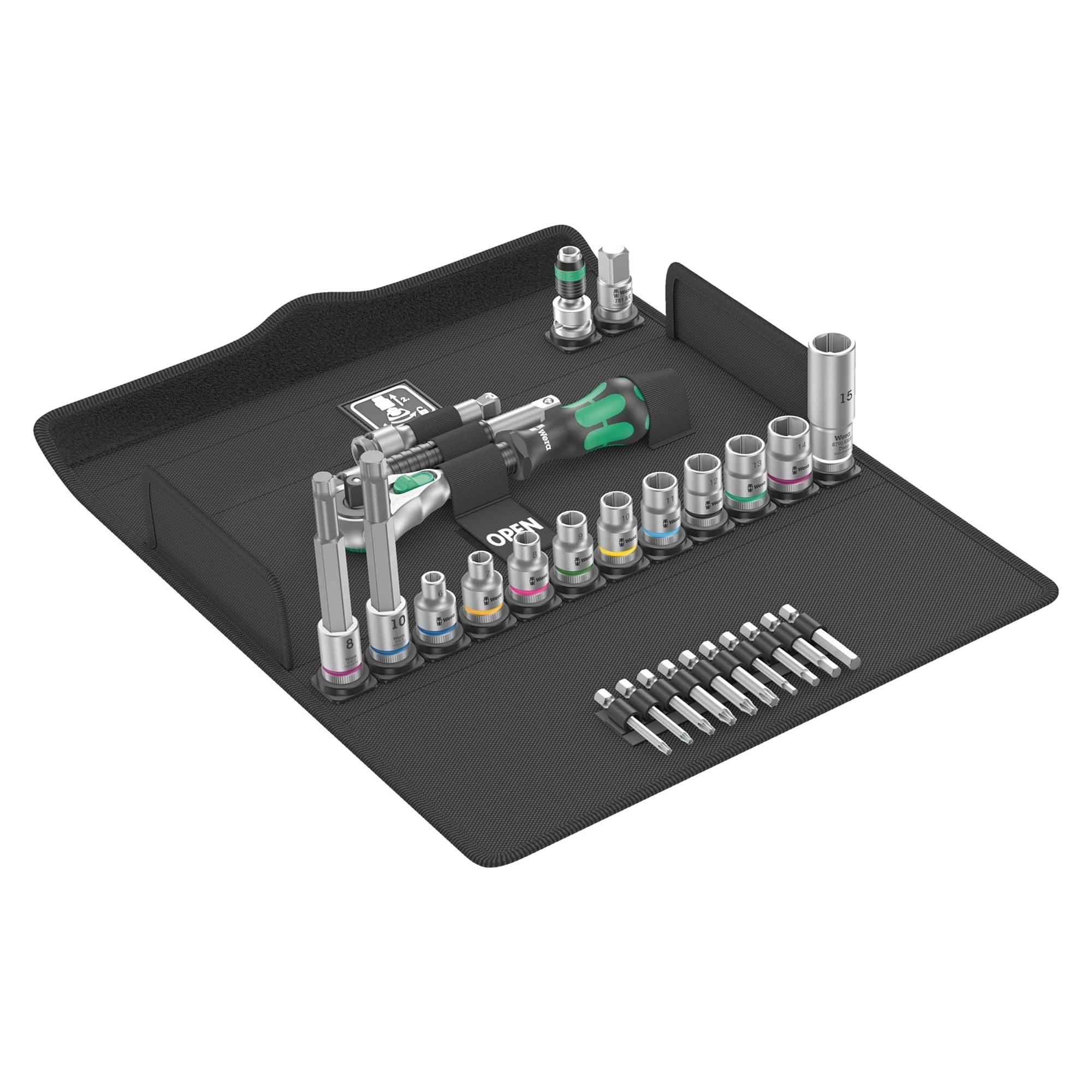 Bicycle Set 7 Jeu cliquet Zyklop Speed à carré 3/8", métrique, 27 pièces - Wera 05004175001