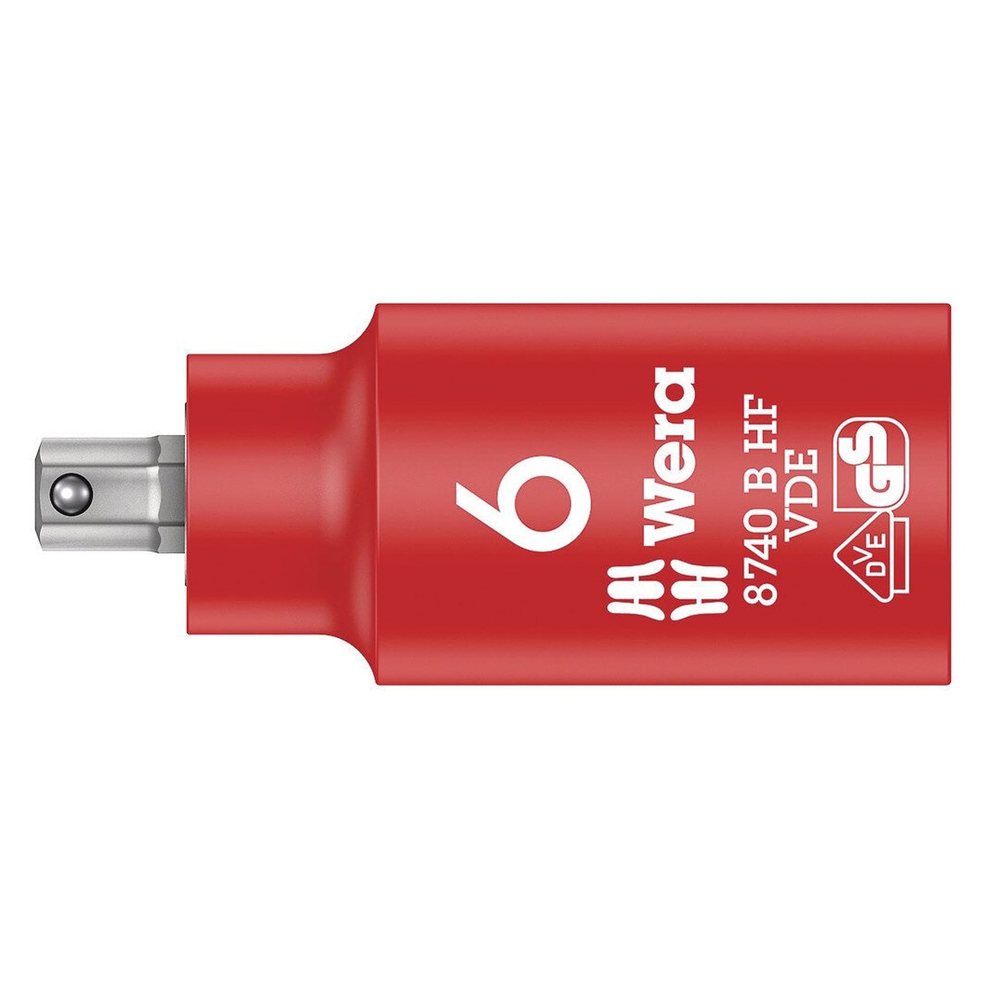 8740 B VDE HF Zyklop Bitnuss Innensechskant 6 mm, isoliert, 3/8"-Antrieb, mit Haltefunktion - Wera 05004902001