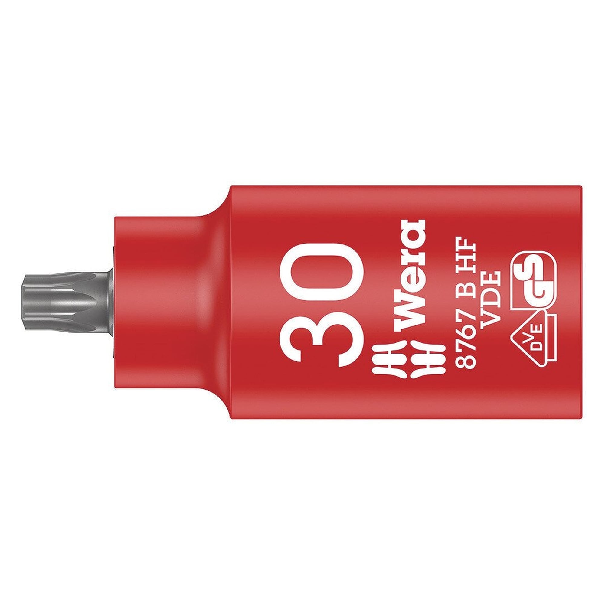 8767 B VDE HF TORX Zyklop bit socket TX 30, insulated, 3/8" drive, with holding function - Wera 05004923001