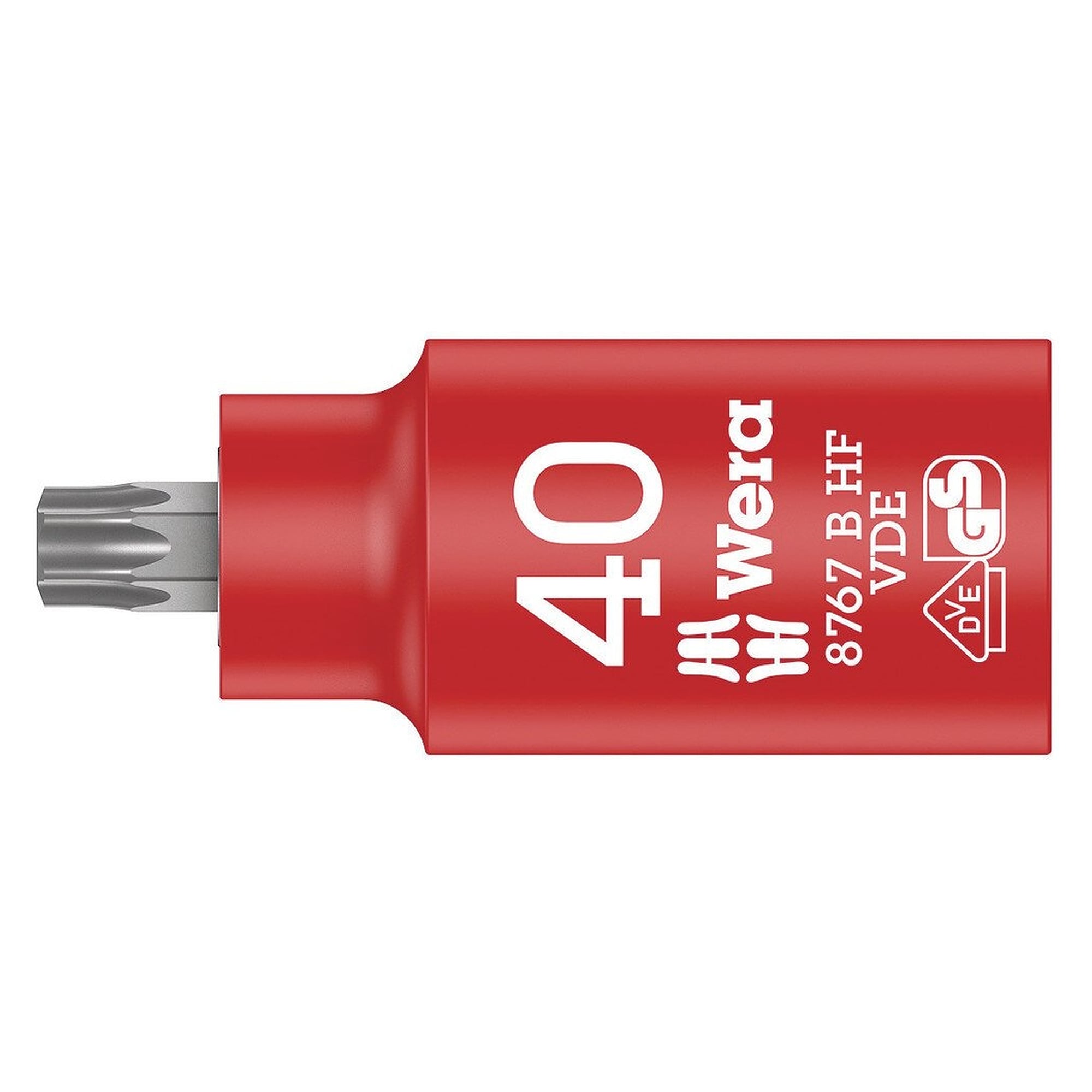 8767 B VDE HF TORX Zyklop Bitnuss TX 40, isoliert, 3/8"-Antrieb, mit Haltefunktion - Wera 05004924001