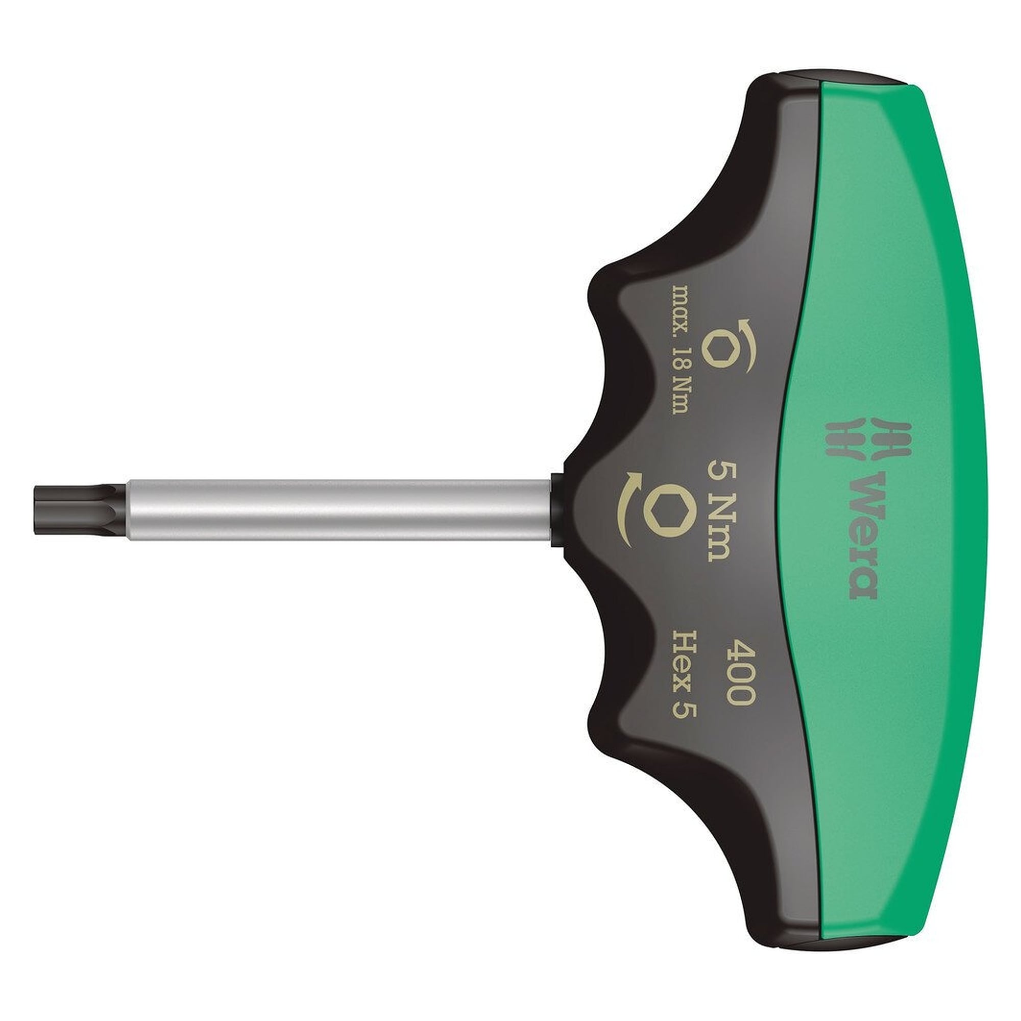 400 Hex indicateur de couple à manche en T, six pans 5 mm, 5,0 Nm - Wera 05005081001