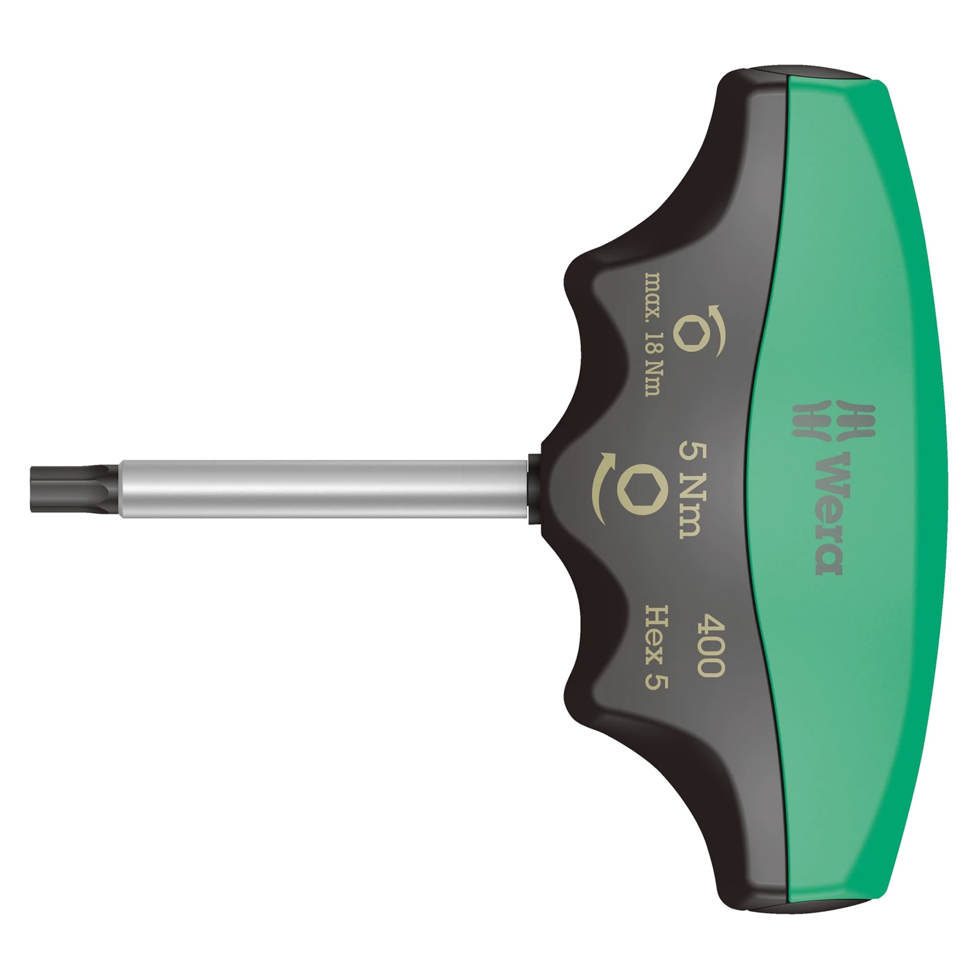 400 Hex indicateur de couple à manche en T, six pans 5 mm, 5,0 Nm - Wera 05005081001