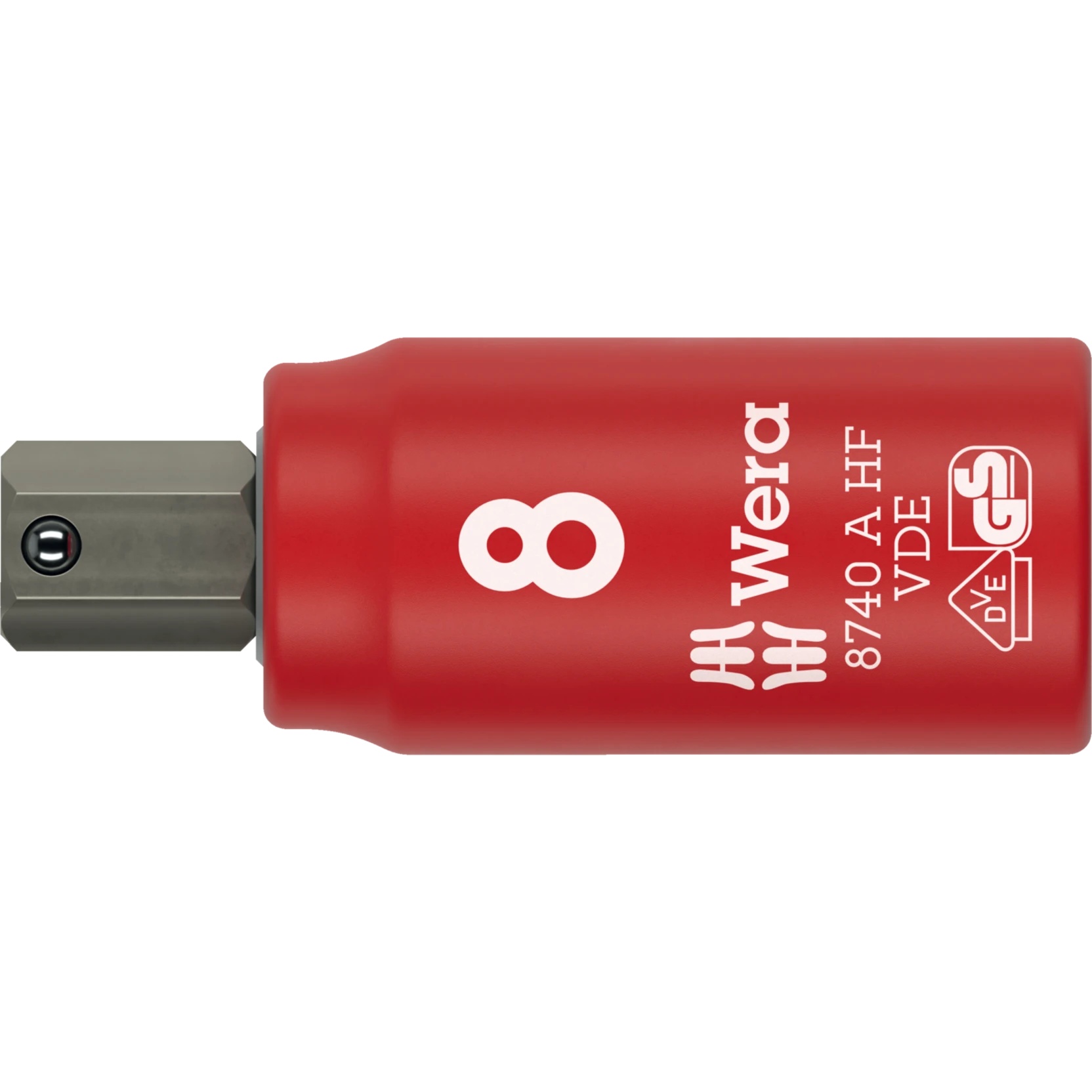8740 A VDE HF Douille-embout Zyklop isolée, 1/4", fonction de retenue, six pans creux Hex-Plus 6 x 46 mm - Wera 05005903001