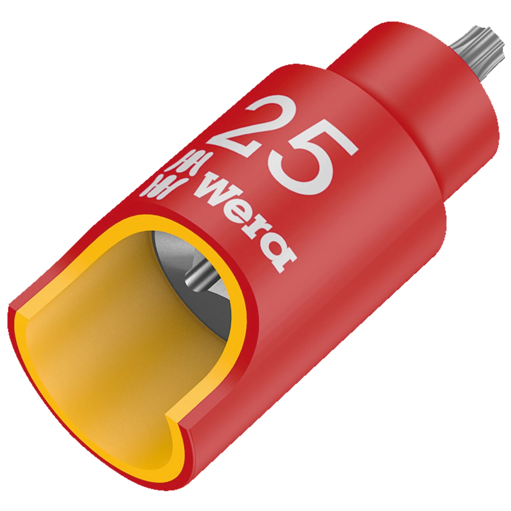 8767 A VDE HF TORX Zyklop Bitnuss isoliert mit Haltefunktion, 1/4", TX 25 x 46 mm - Wera 05005923001