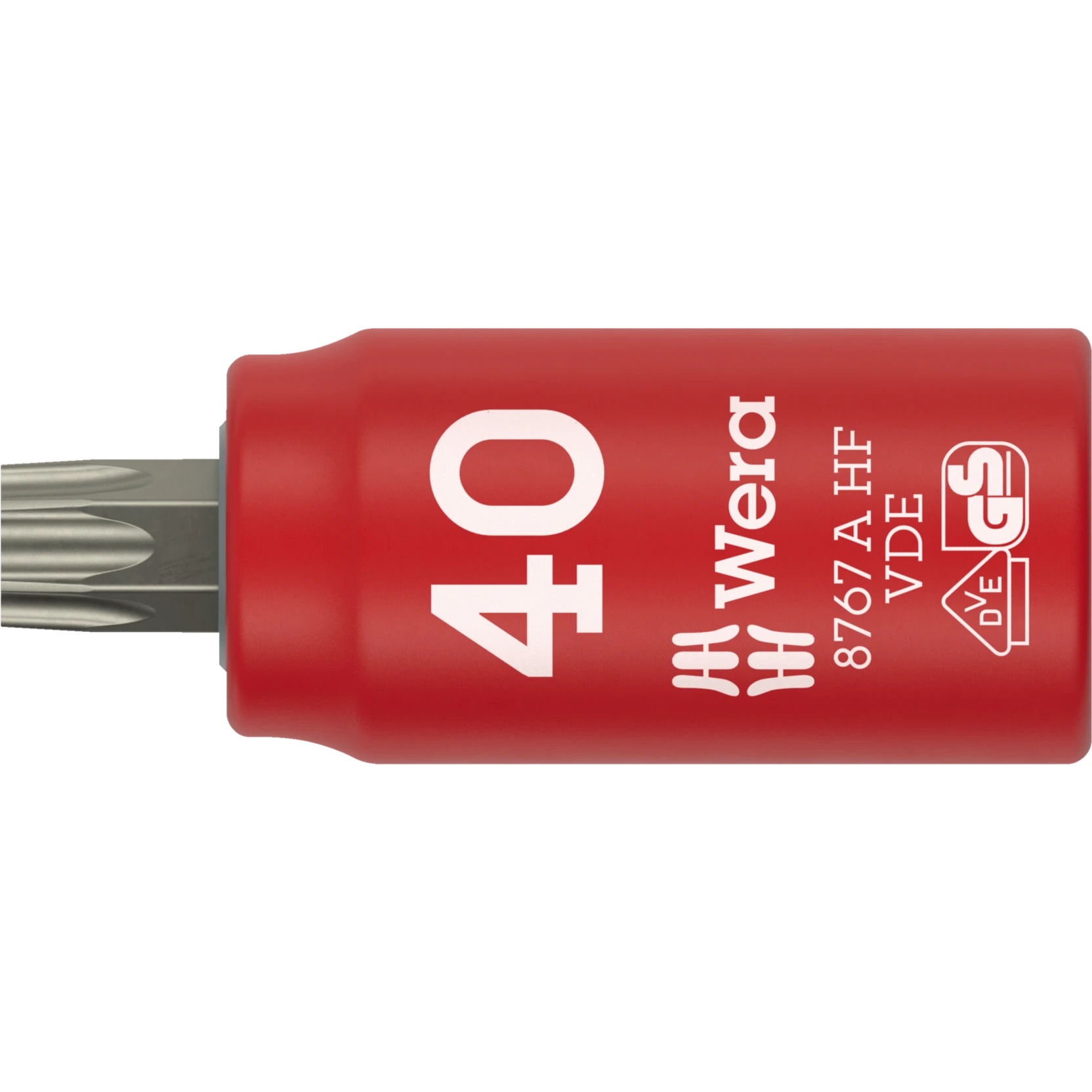 8767 A VDE HF Douille-embout TORX Zyklop, isolée, emmanchement 1/4", fonction de retenue, TX 27 x 46 mm - Wera 05005924001