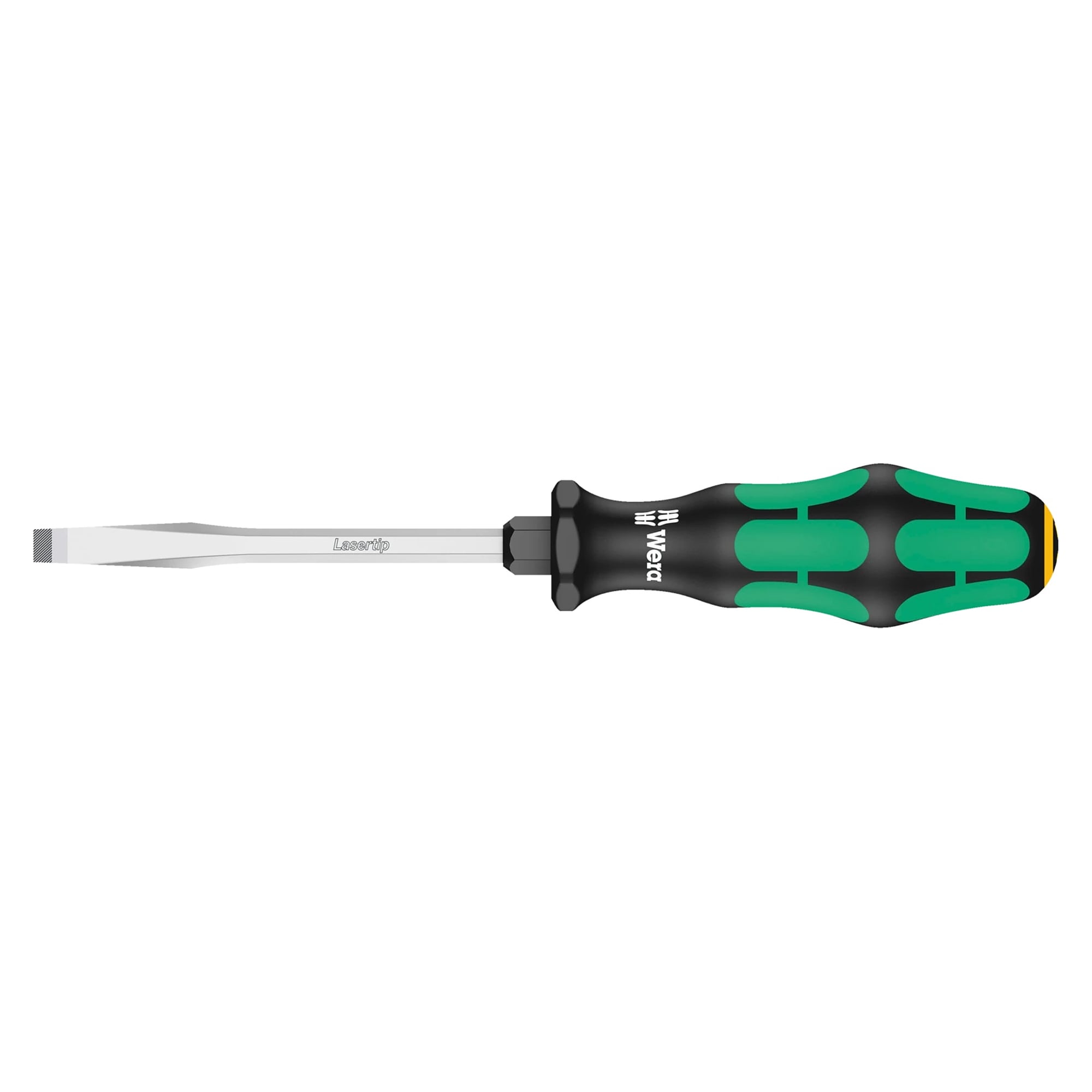 334 SK Kraftform Plus Schlitz-Schraubendreher mit Sechskantklinge, Lasertip, 1,2 x 6,5 x 125 mm - Wera 05007674001