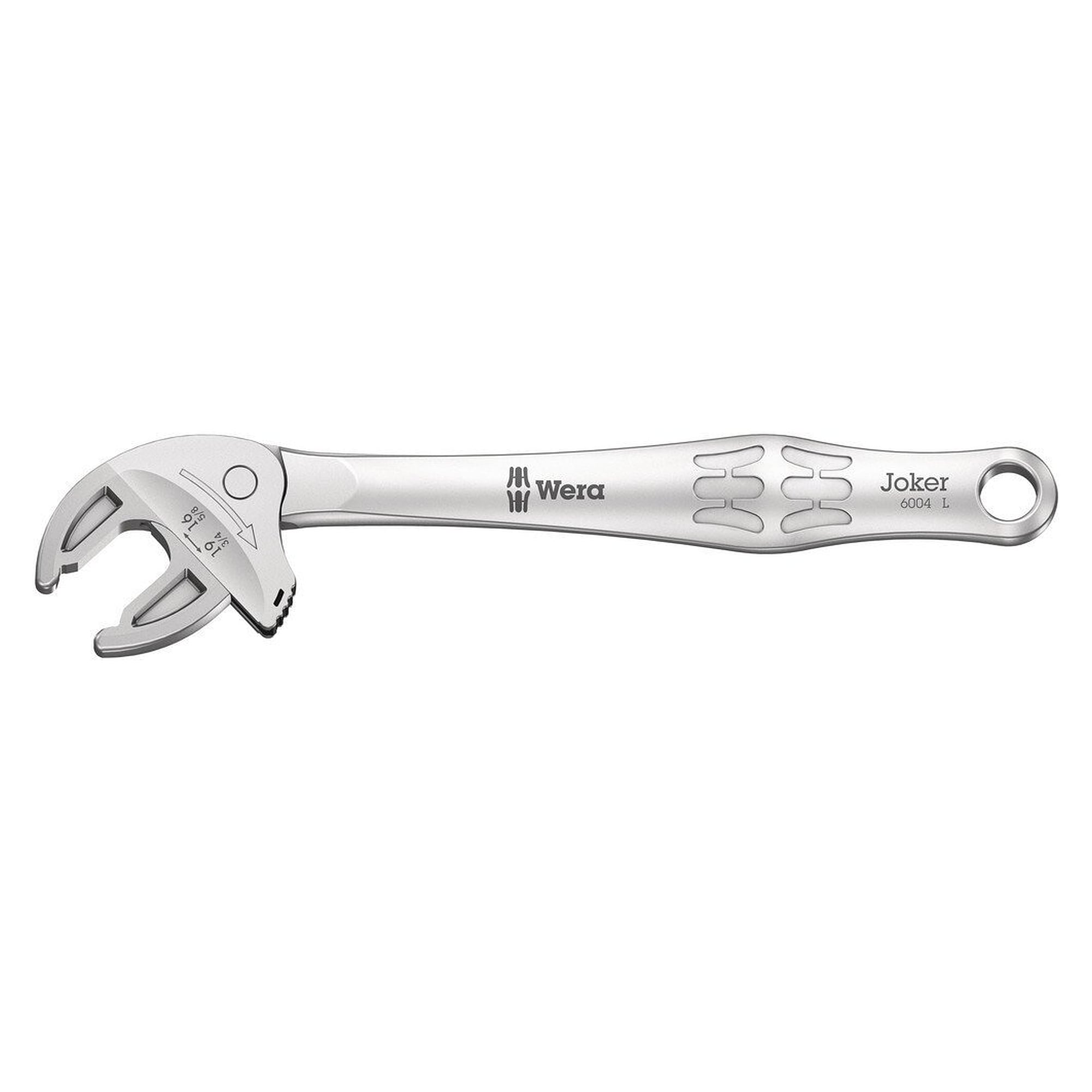 6004 Joker L selbstjustierender Maulschlüssel, SW 16-19 mm und 5/8"-3/4", 224 mm - Wera 05020101001