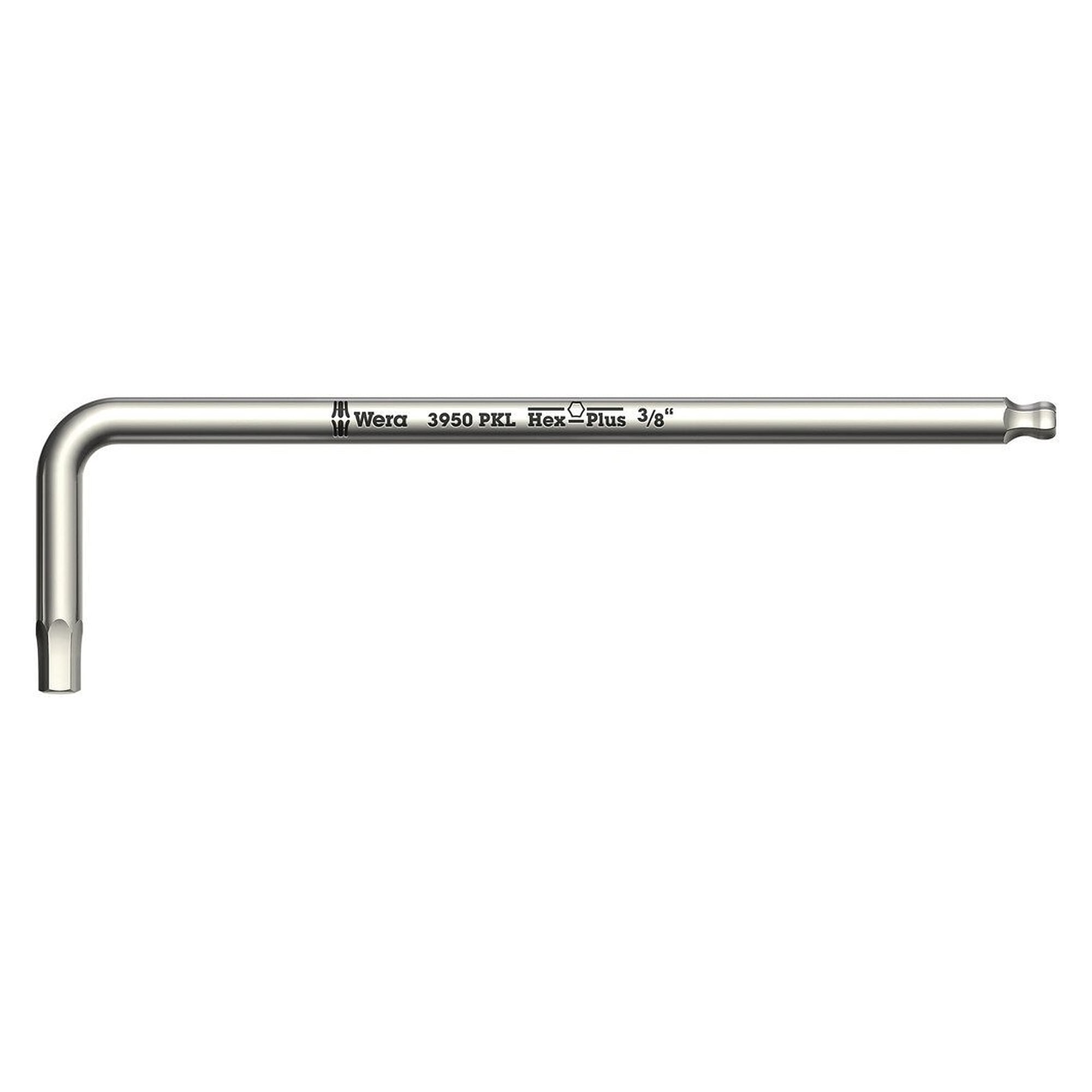 3950 PKL Clé mâle coudée impériale, inox, Hex-Plus 3/8" x 224 mm - Wera 05022718001