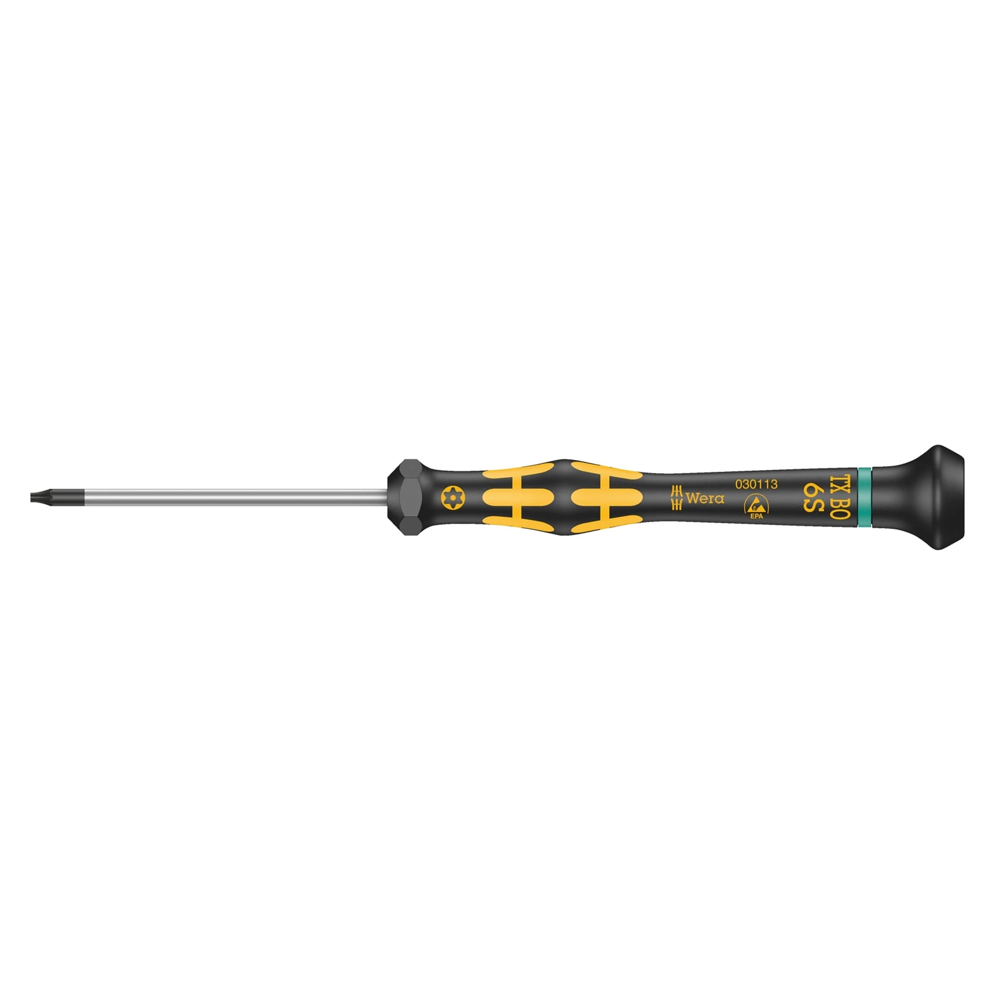 1567 TORX BO ESD Kraftform Micro screwdriver for tamper-proof TORX screws TX 6 BO x 60 mm - Wera 05030113001