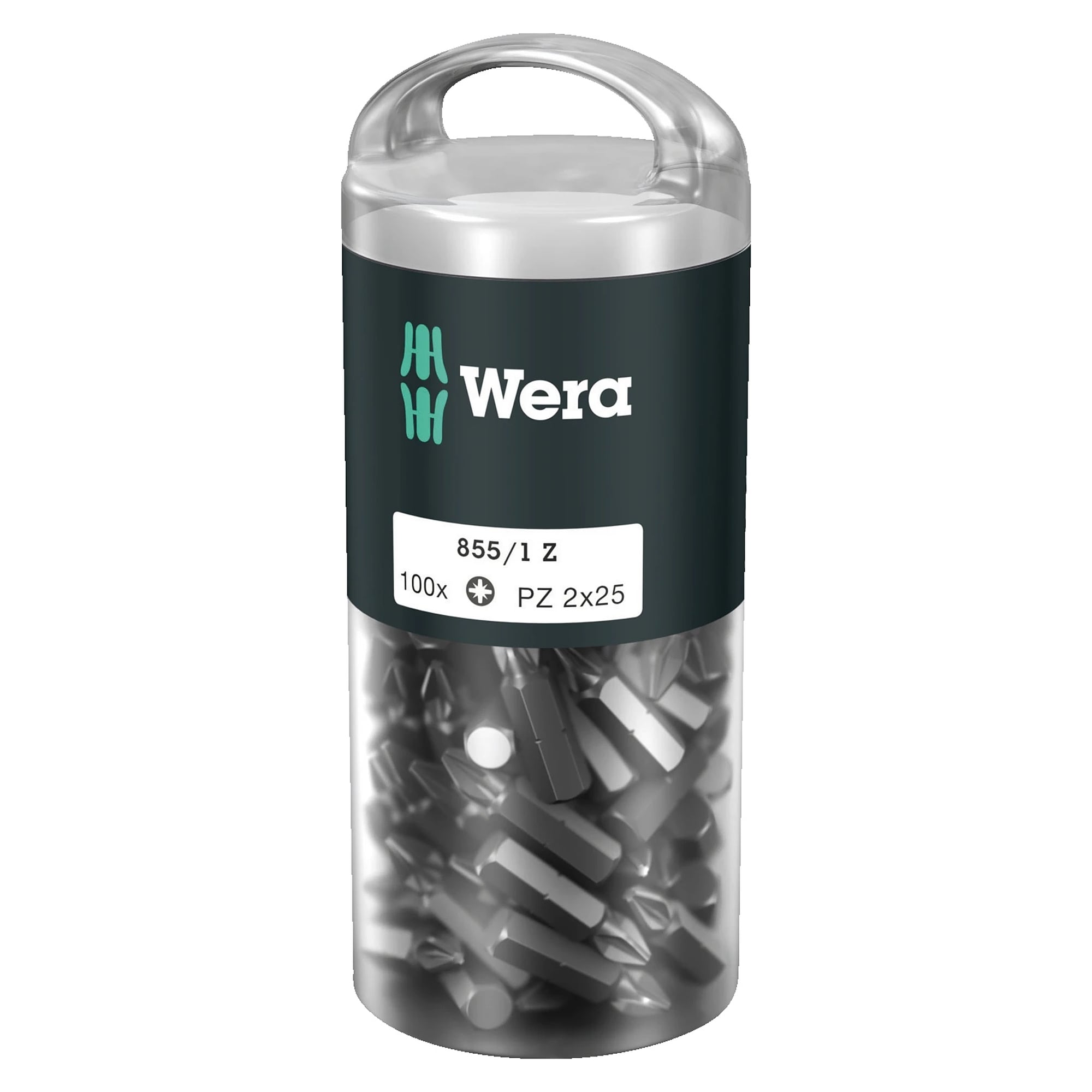 855/1 Z DIY 100 bits Pozidriv PZ 2 x 25 mm, tough, 100 pieces - Wera 05072444001