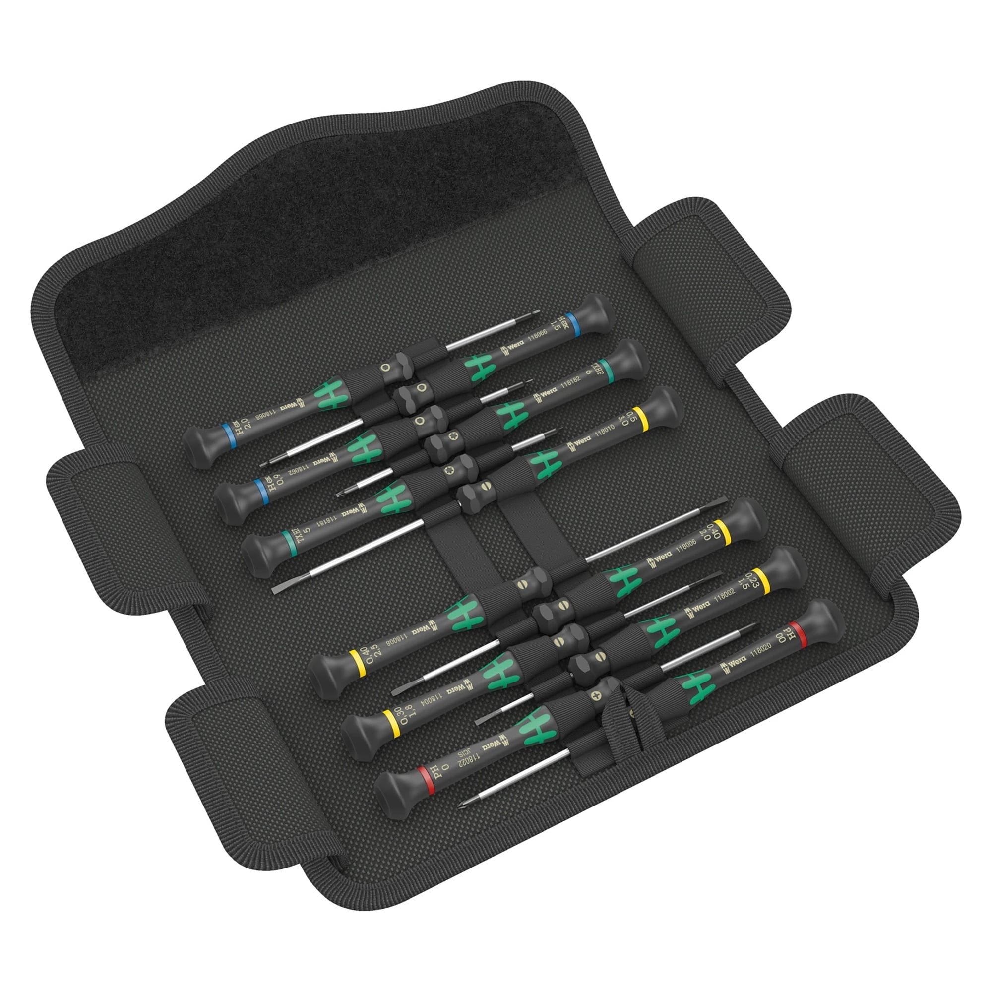 Kraftform Micro 12 Universal 1 screwdriver set for electronic applications, 12 pieces, PH/TX/slotted/hex - Wera 05073675001