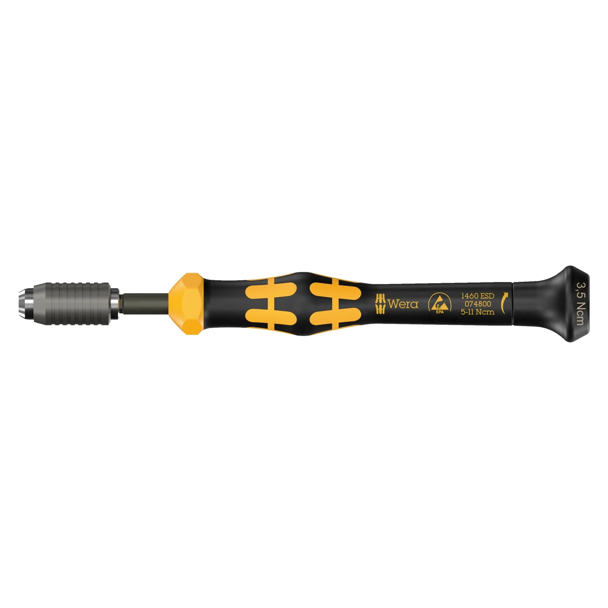 Kraftform Micro 1461 ESD Drehmomentschraubendreher nach Kundenwunsch voreingestellt 0,05-0,11 Nm - Wera 05074810010